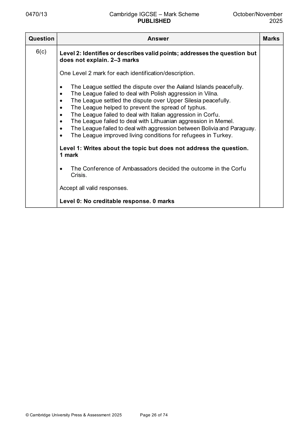 Mark scheme, page 26 of 74