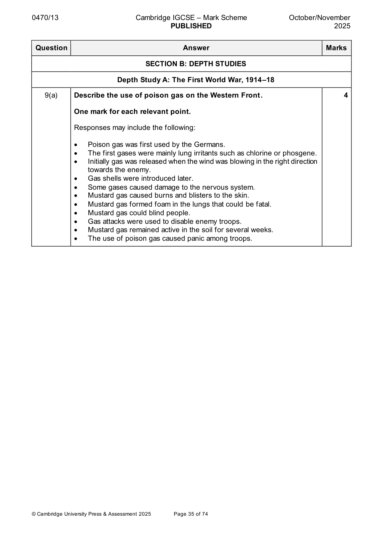 Mark scheme, page 35 of 74