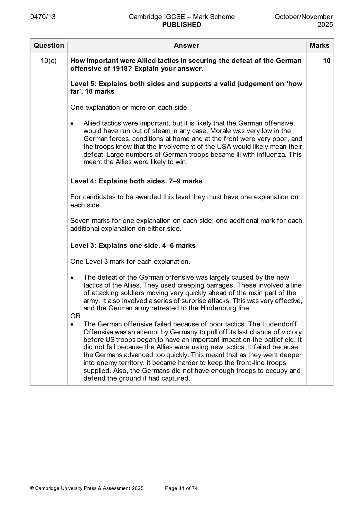 Mark scheme, page 41 of 74