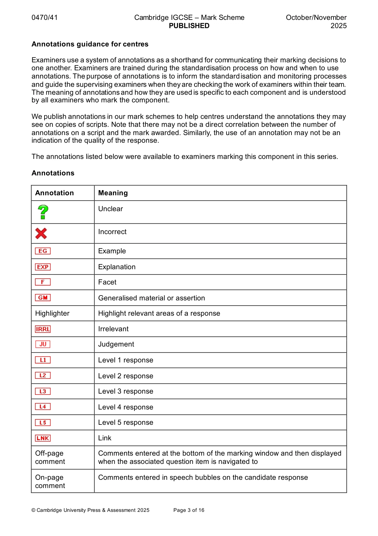 Mark scheme, page 3 of 16