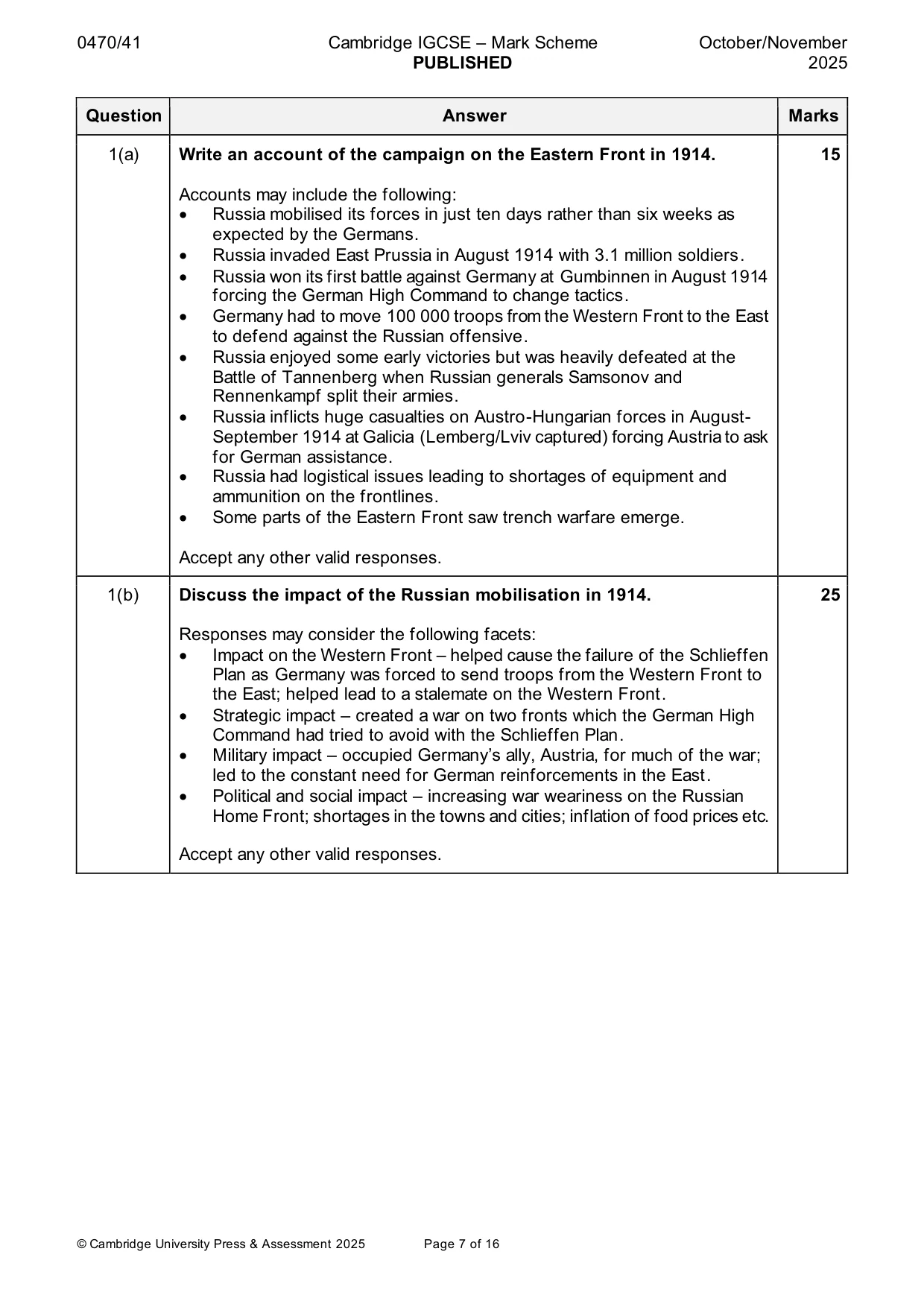 Mark scheme, page 7 of 16