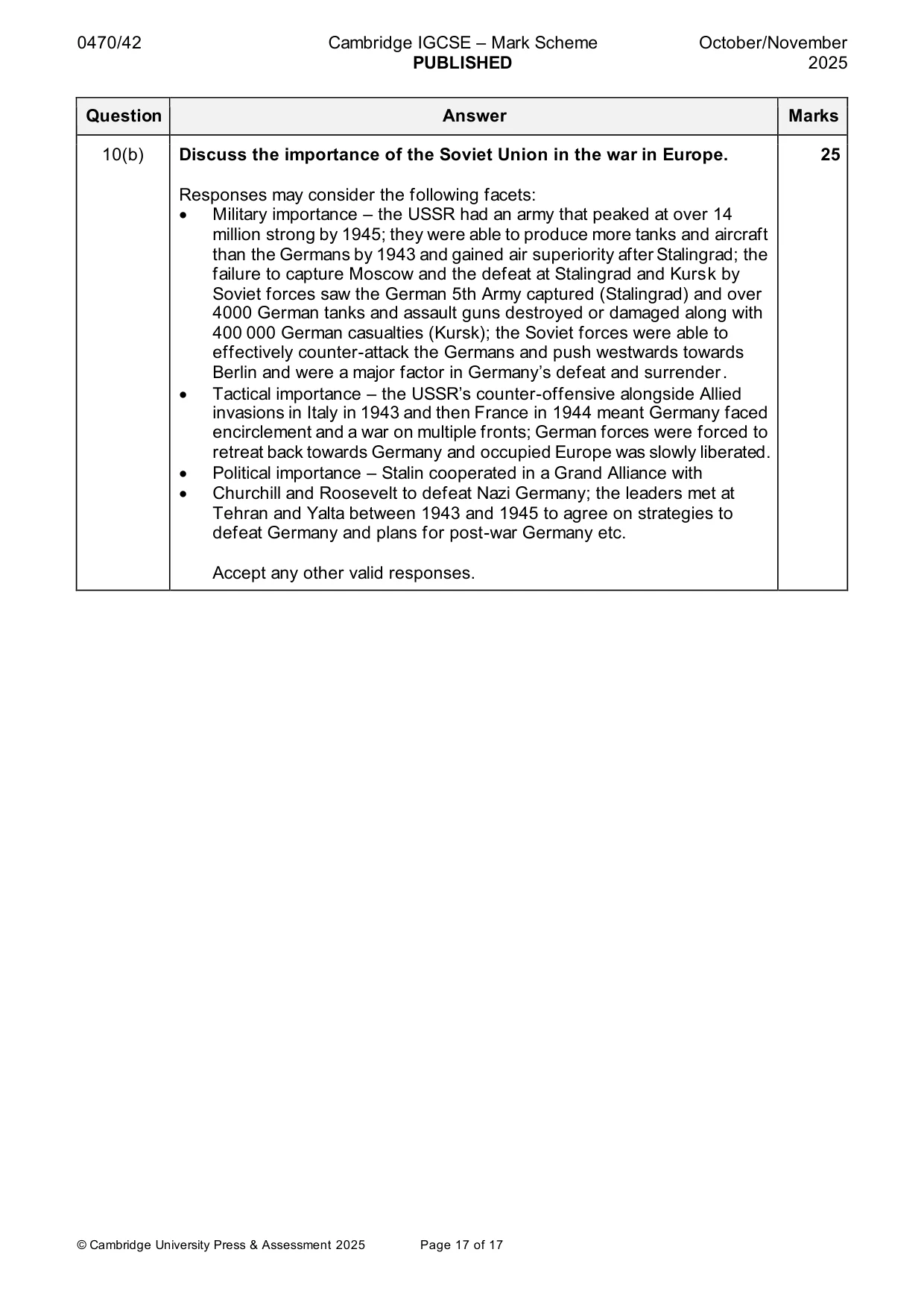 Mark scheme, page 17 of 17