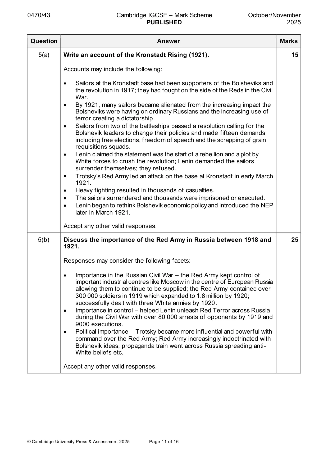 Mark scheme, page 11 of 16