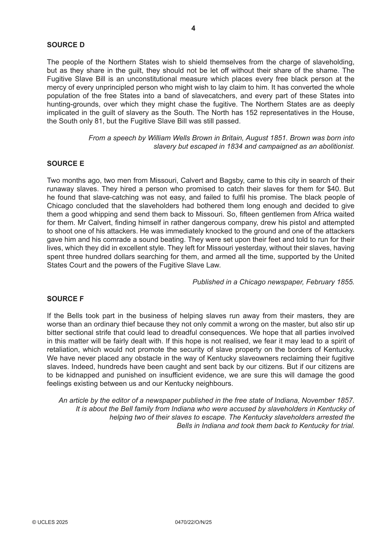 Cambridge IGCSE History 0470 2025 Oct/Nov Paper 2 · Variant 2 question paper, page 4 of 12