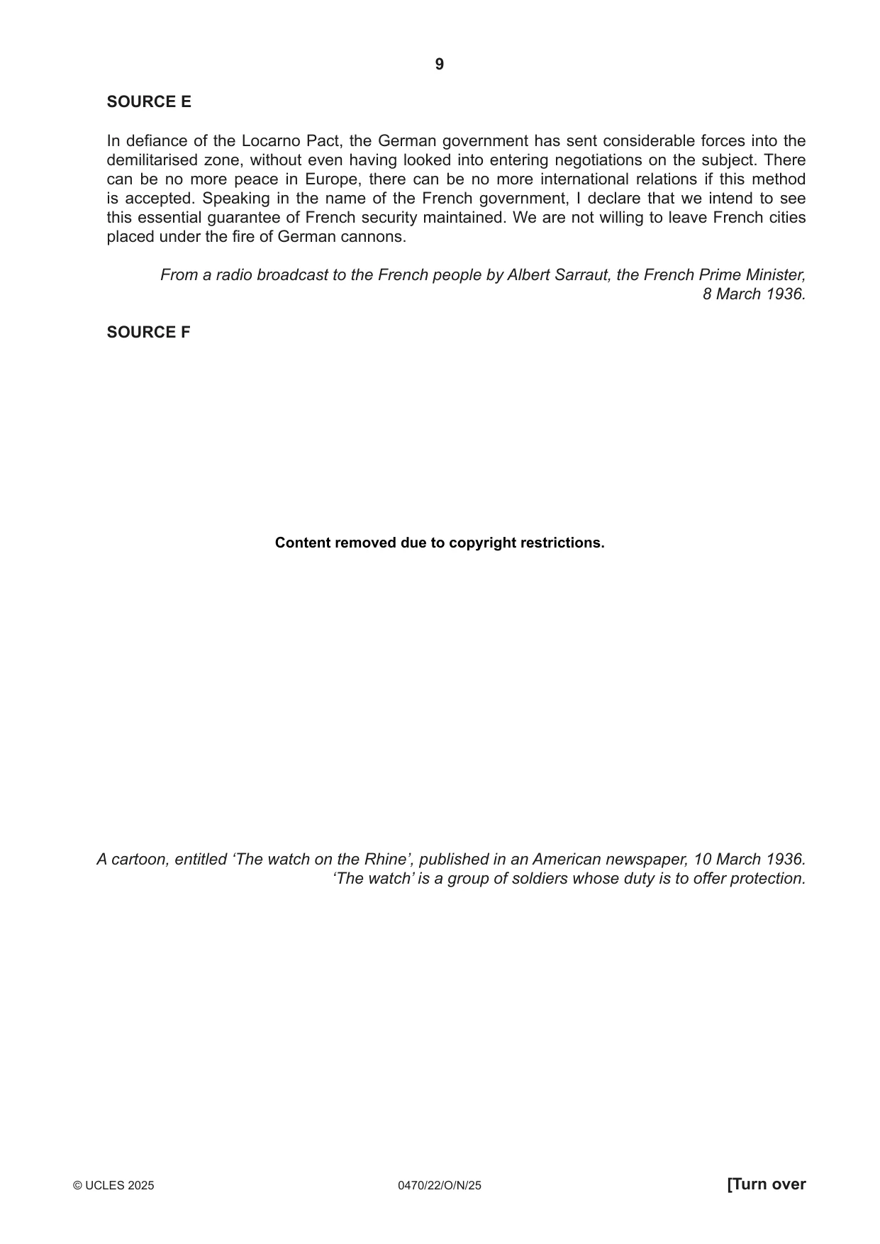 Cambridge IGCSE History 0470 2025 Oct/Nov Paper 2 · Variant 2 question paper, page 9 of 12
