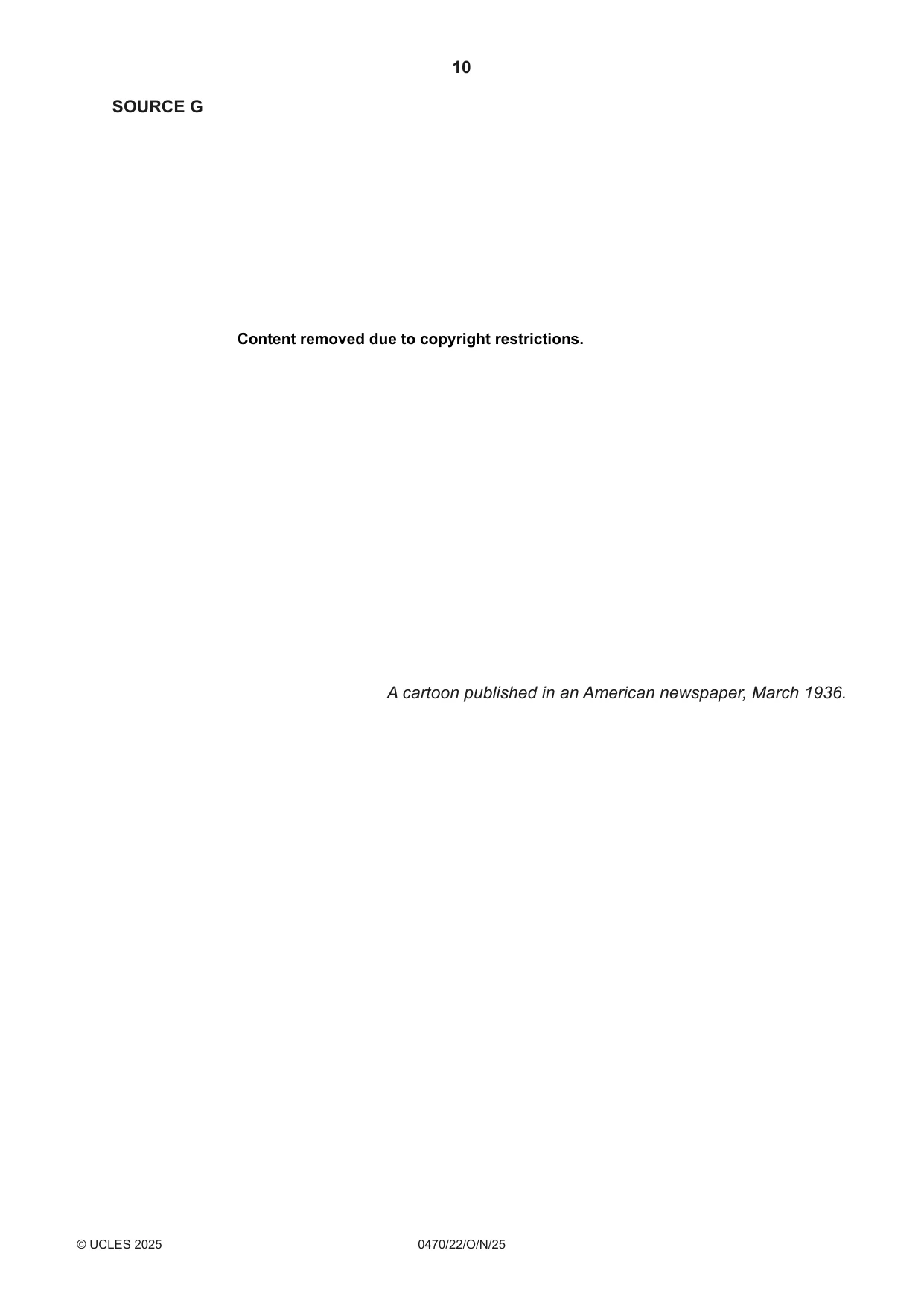 Cambridge IGCSE History 0470 2025 Oct/Nov Paper 2 · Variant 2 question paper, page 10 of 12