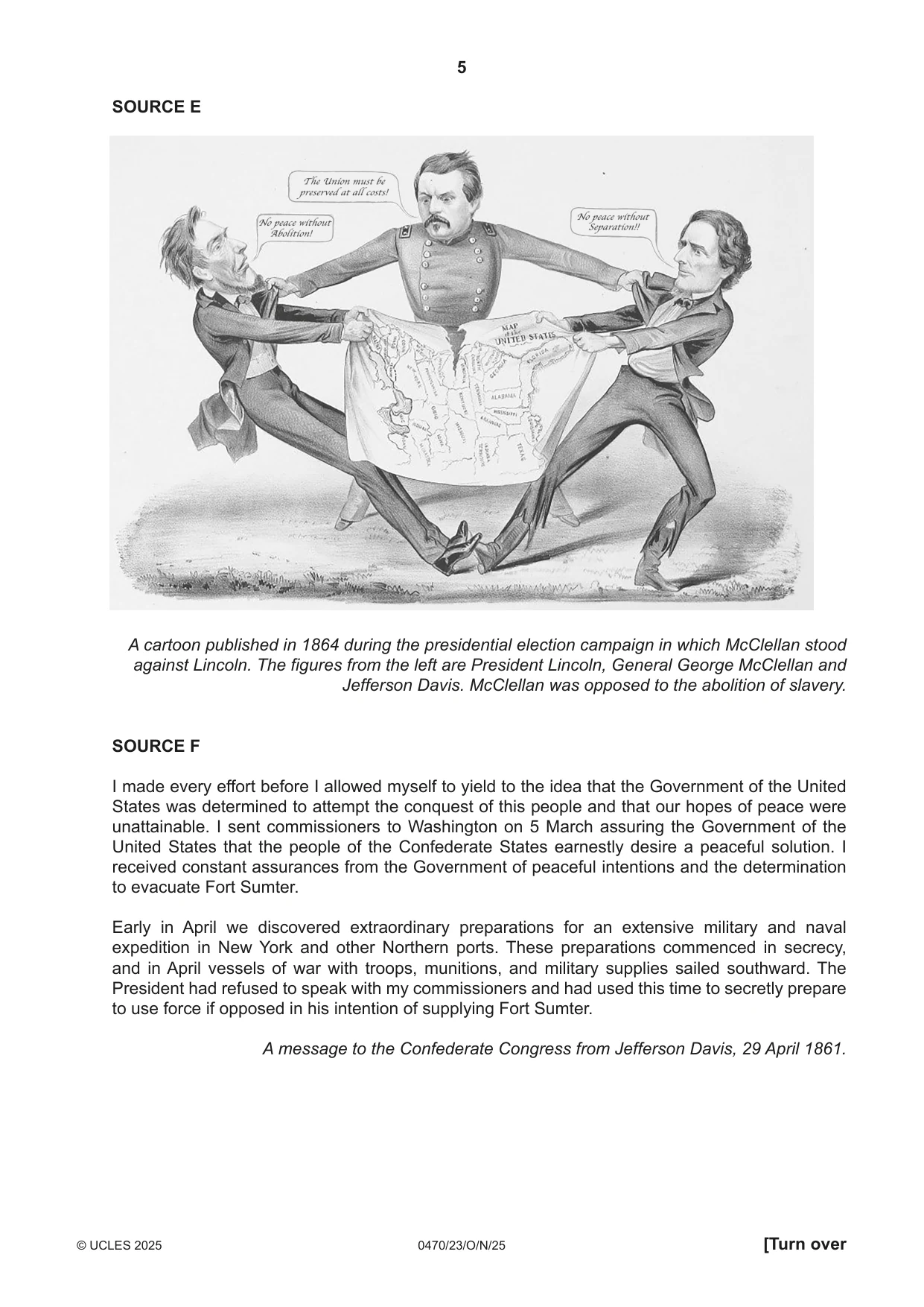 Cambridge IGCSE History 0470 2025 Oct/Nov Paper 2 · Variant 3 question paper, page 5 of 12