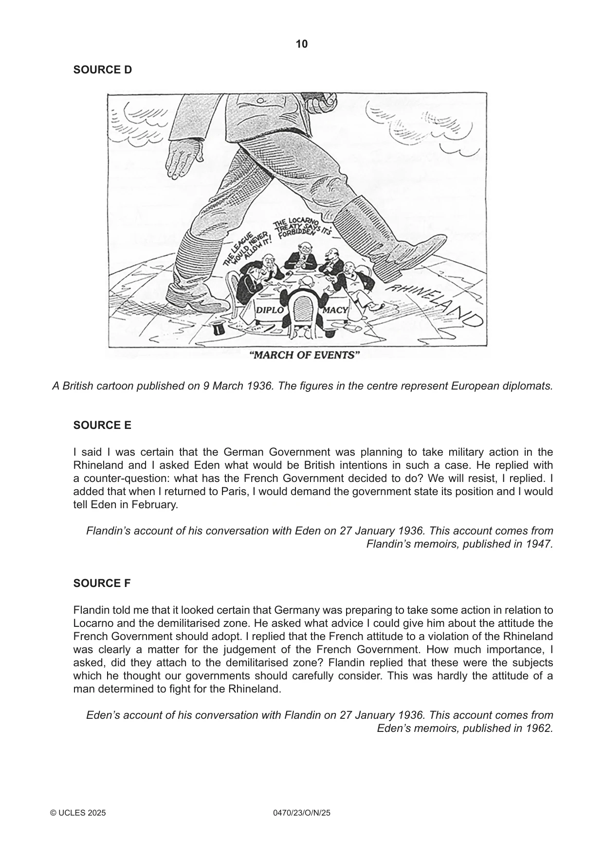 Cambridge IGCSE History 0470 2025 Oct/Nov Paper 2 · Variant 3 question paper, page 10 of 12