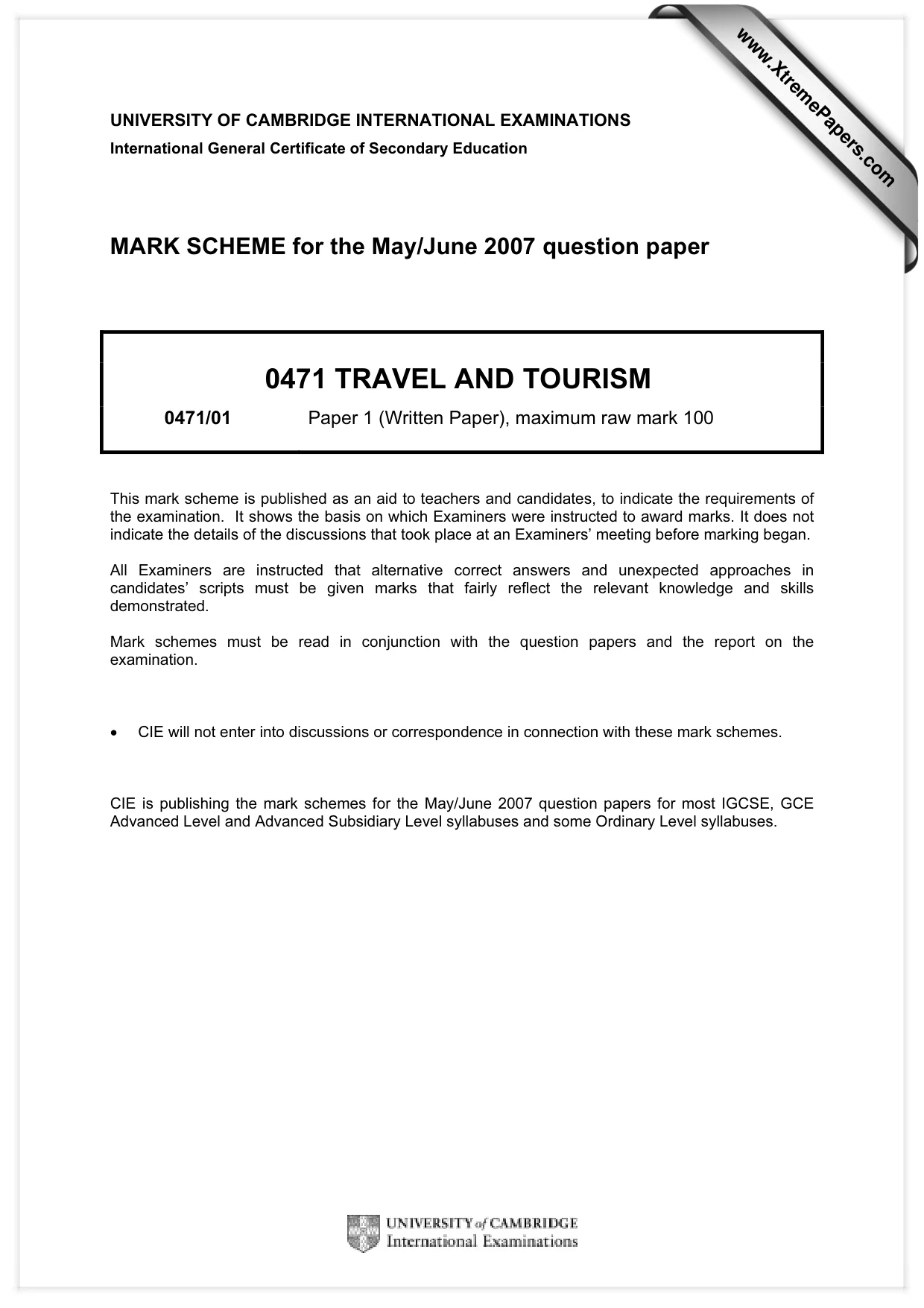 Mark scheme, page 1 of 5