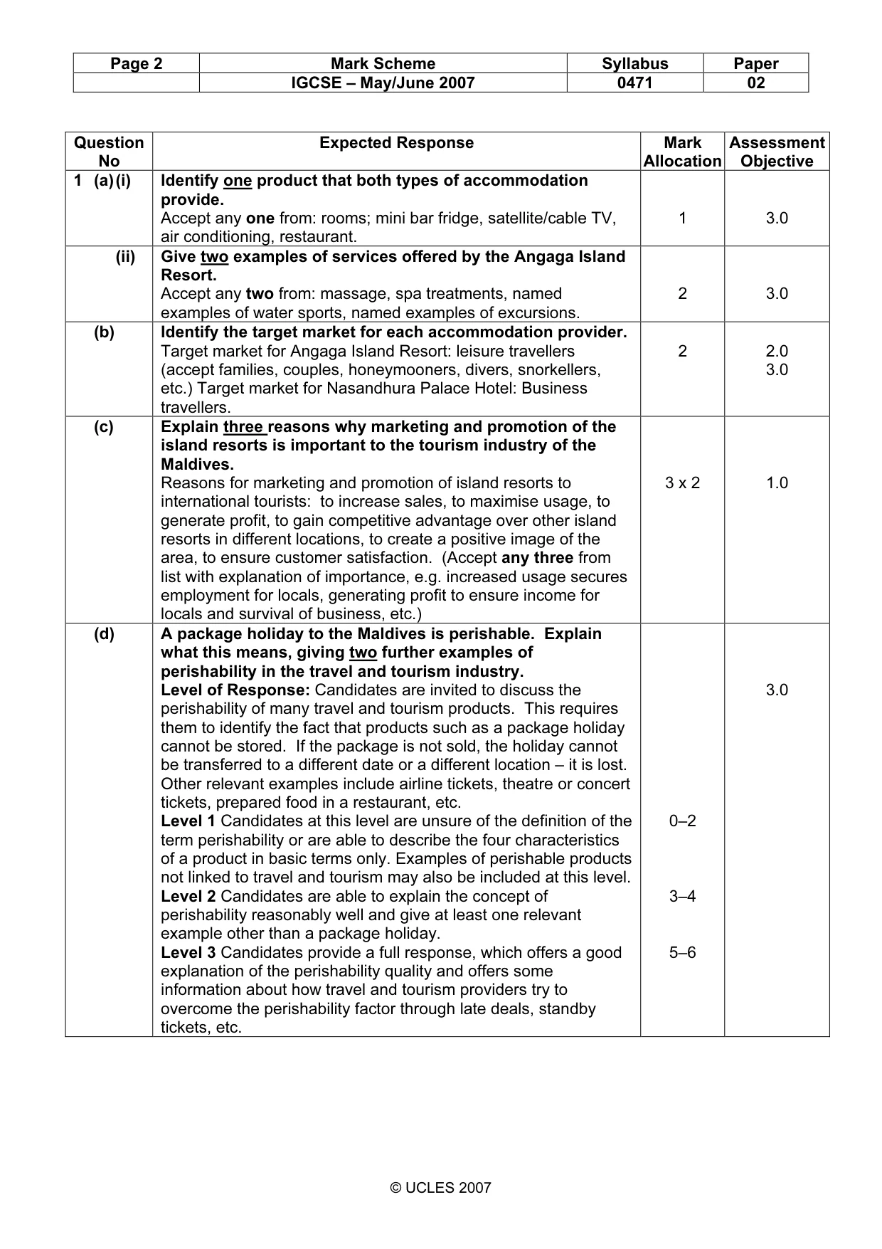 Mark scheme, page 2 of 7