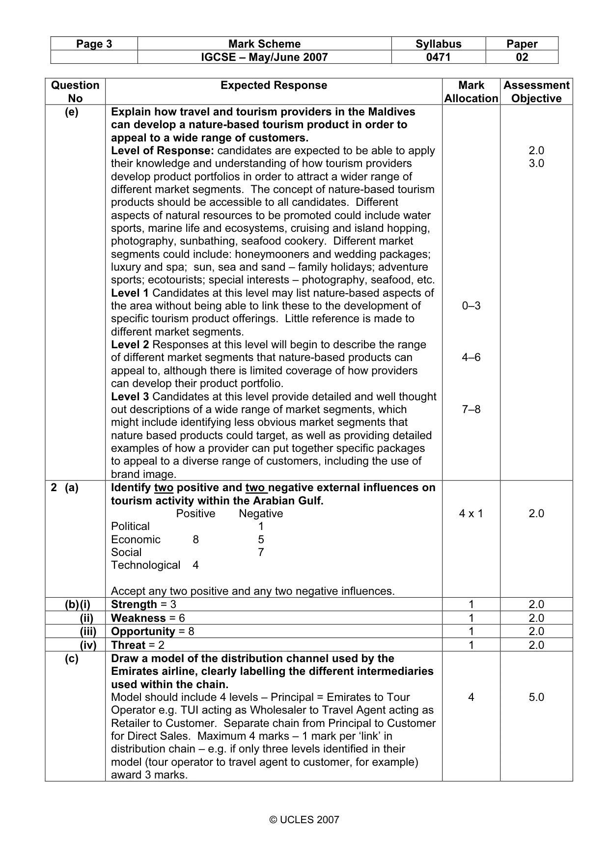 Mark scheme, page 3 of 7