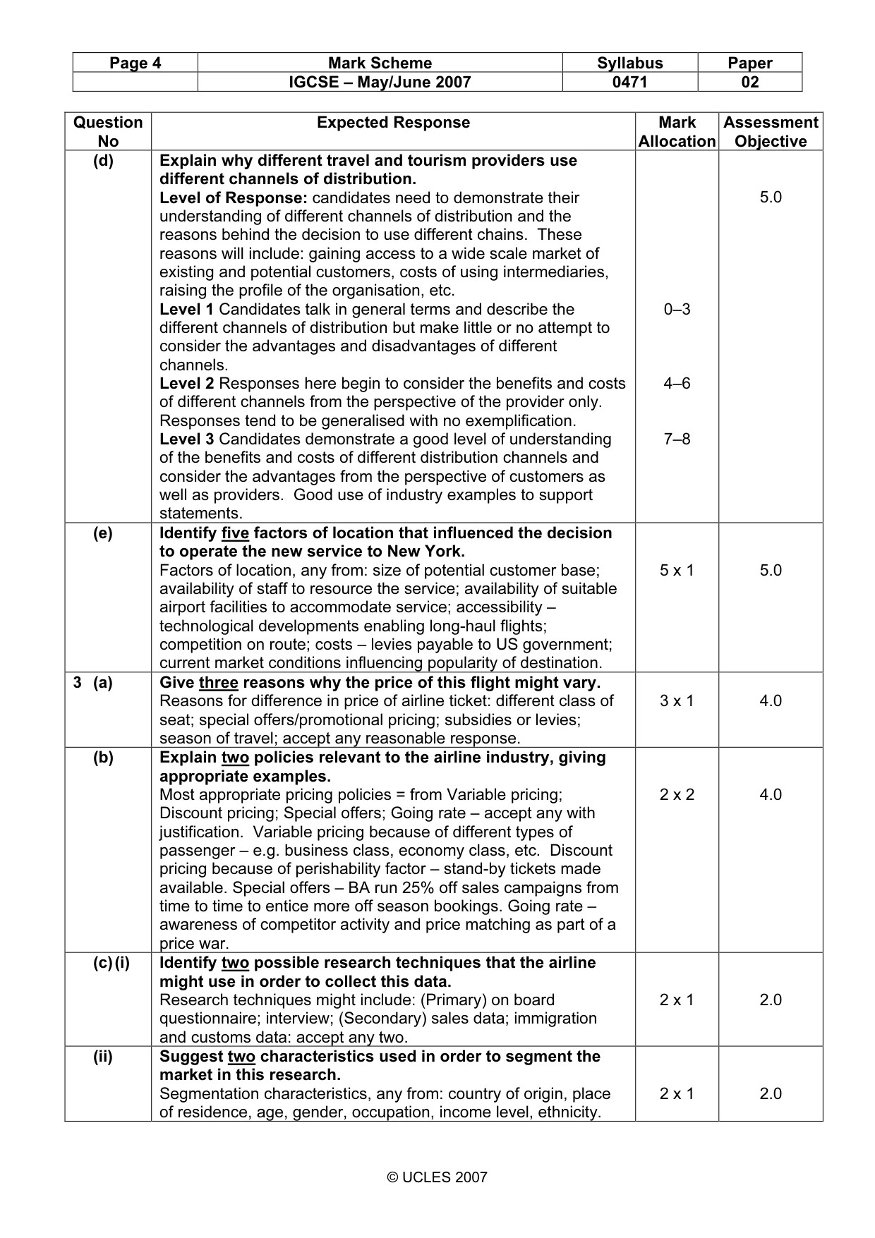 Mark scheme, page 4 of 7