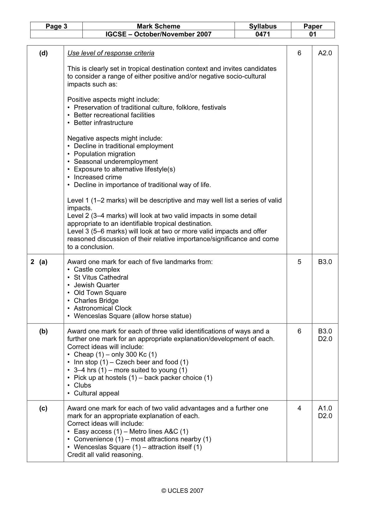 Mark scheme, page 3 of 6