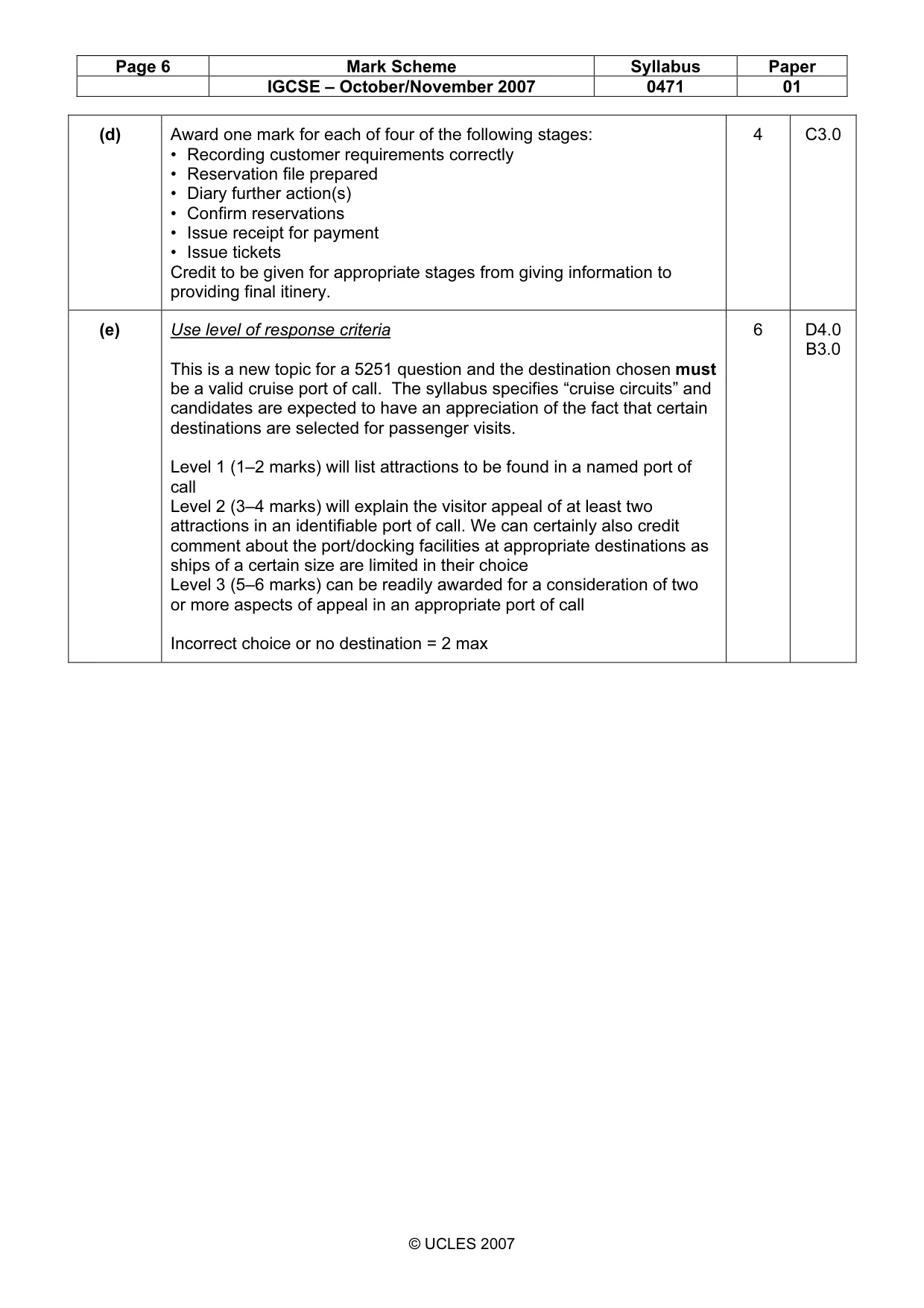 Mark scheme, page 6 of 6
