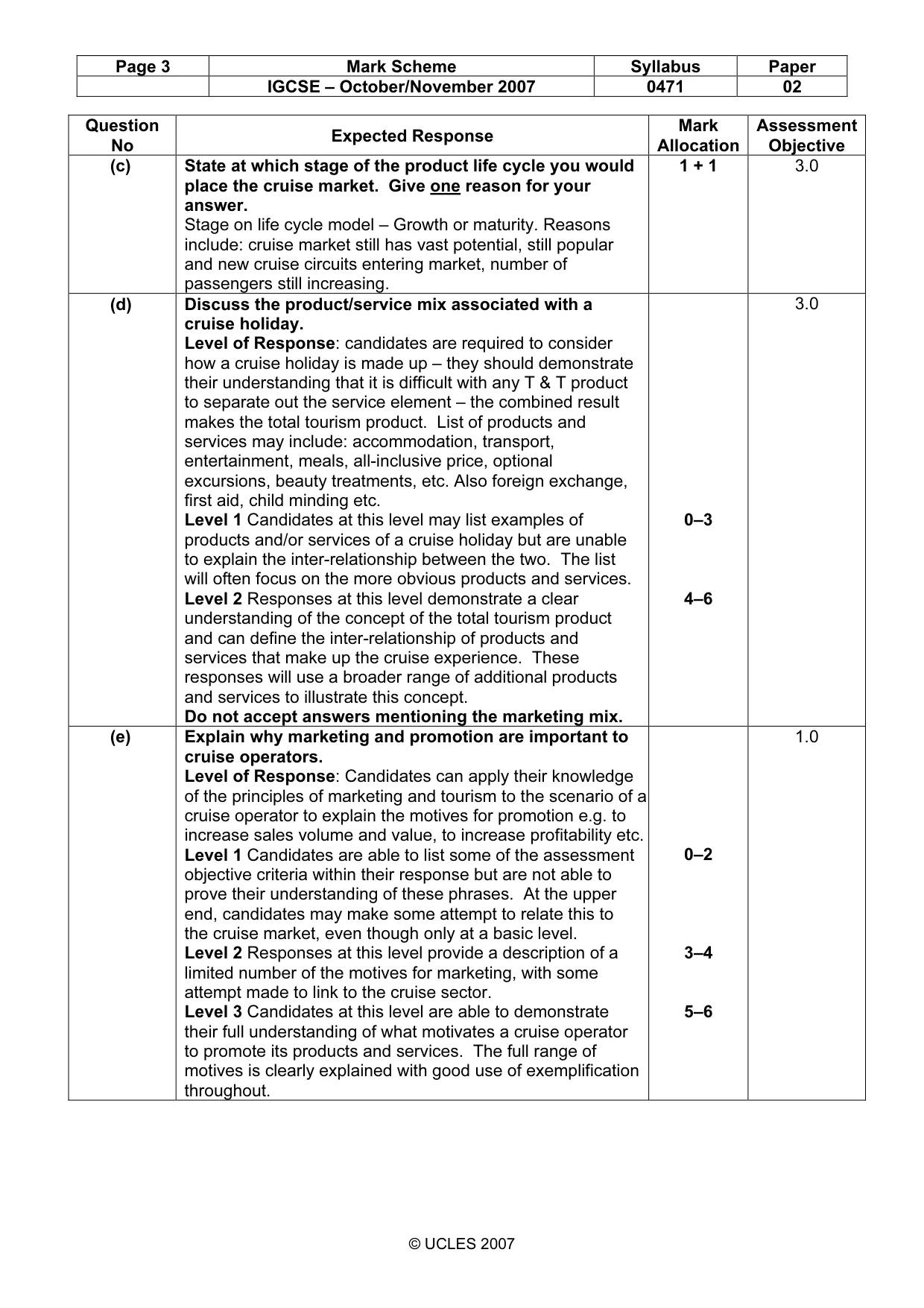 Mark scheme, page 3 of 9