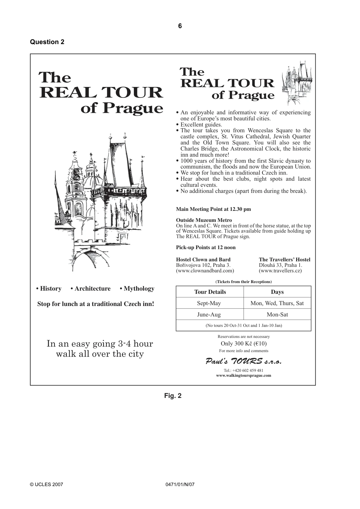 Cambridge IGCSE Travel and Tourism 0471 2007 Oct/Nov Paper 1 · Variant 1 question paper, page 6 of 16