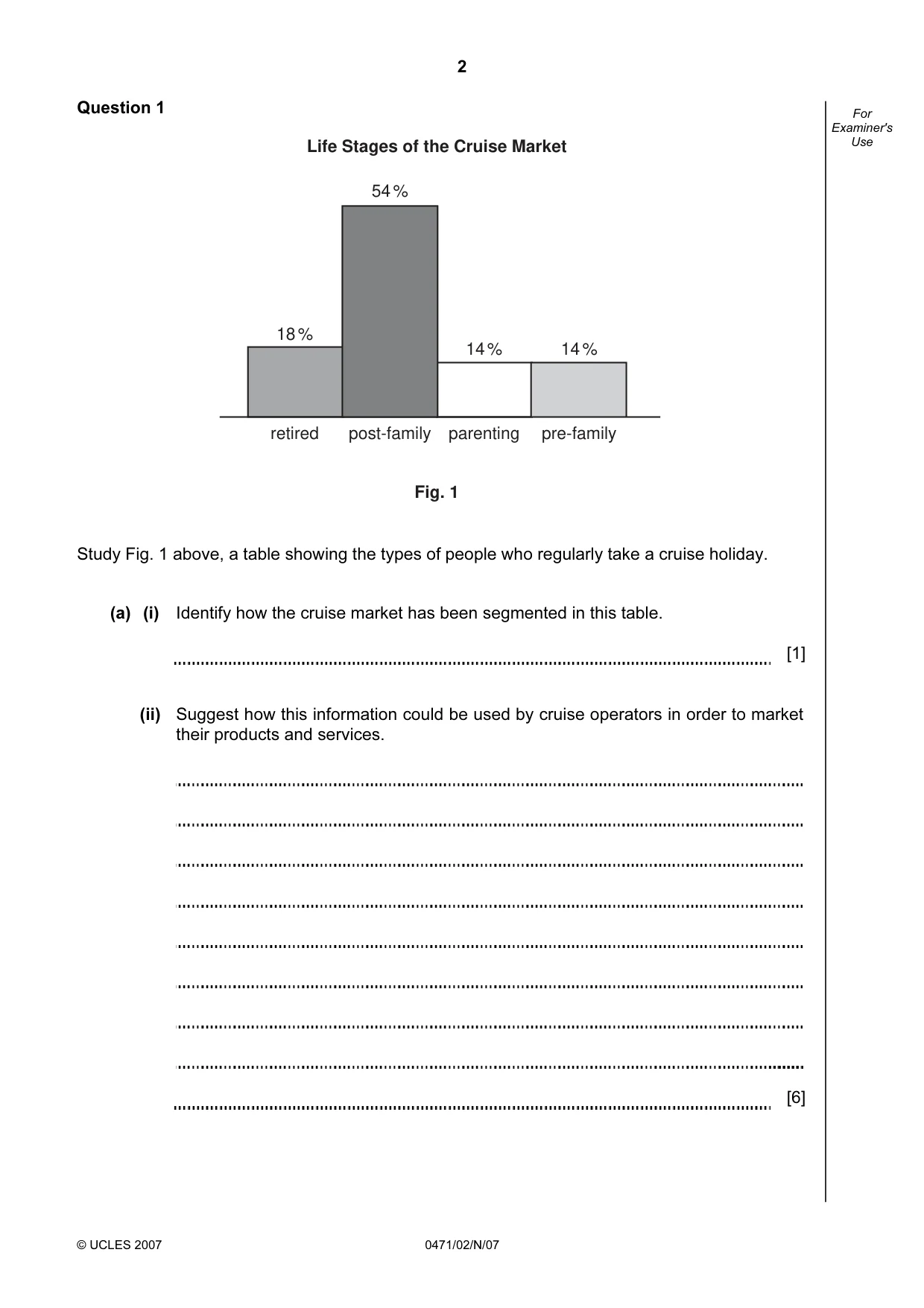 Cambridge IGCSE Travel and Tourism 0471 2007 Oct/Nov Paper 2 · Variant 1 question paper, page 2 of 12