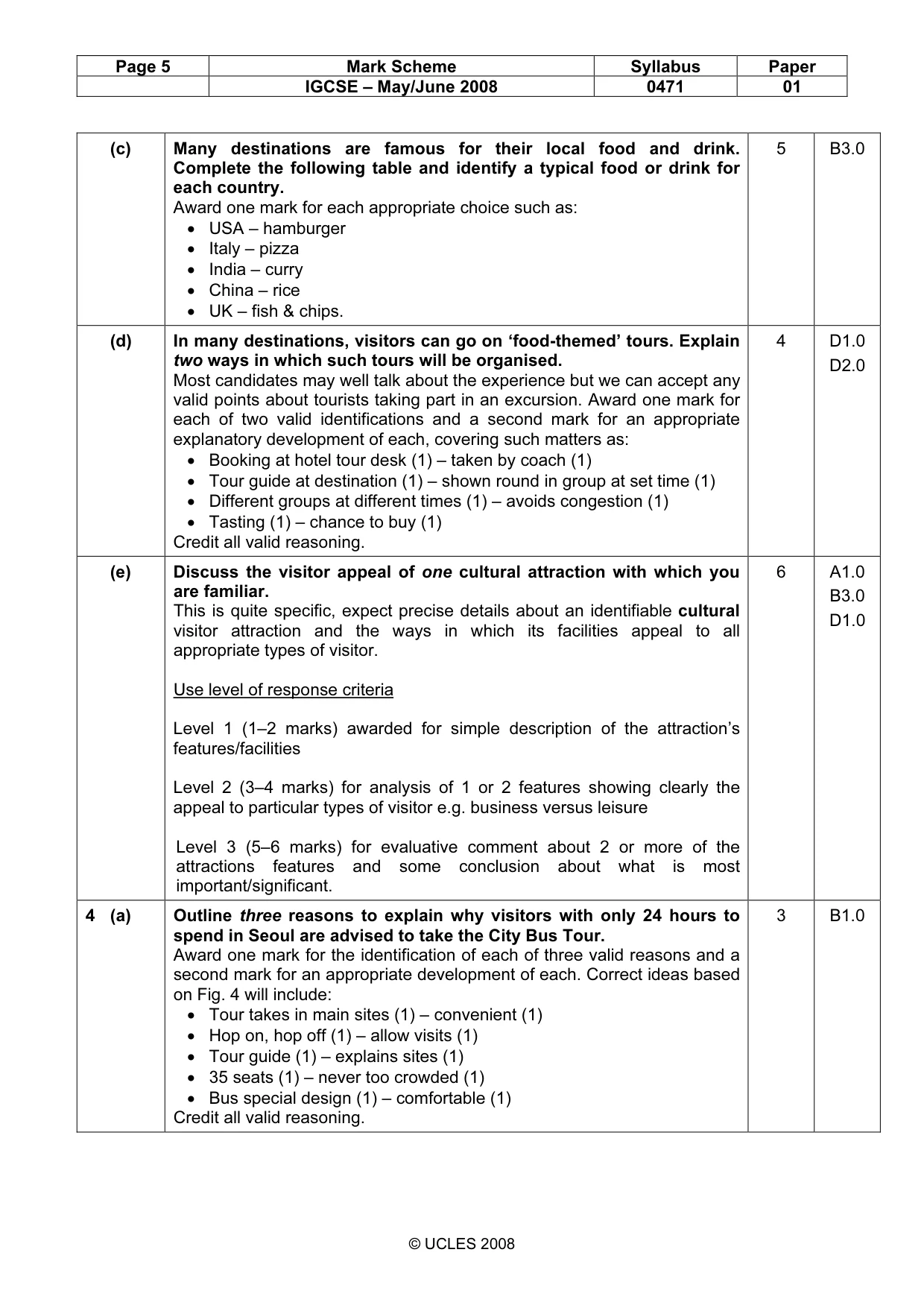 Mark scheme, page 5 of 6