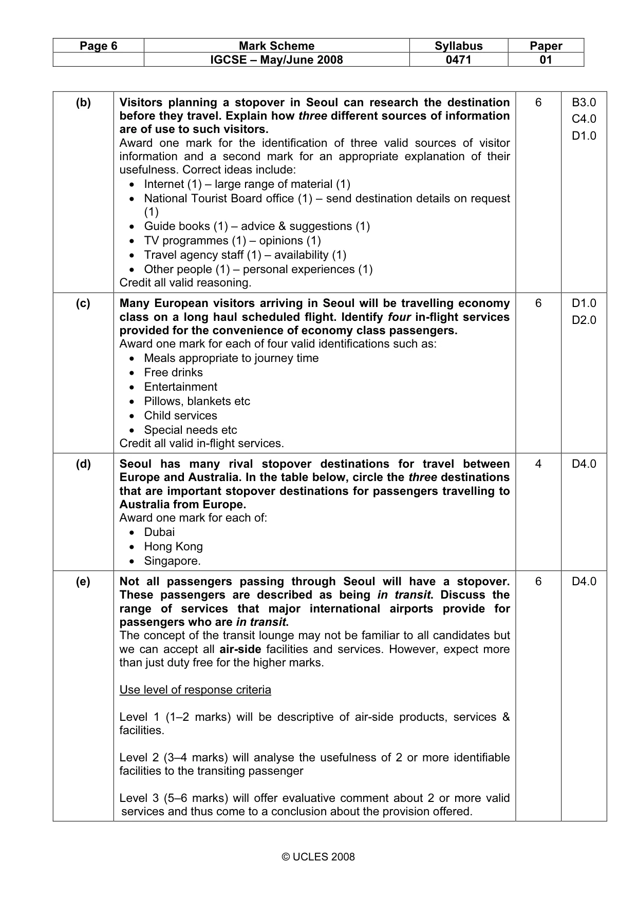 Mark scheme, page 6 of 6