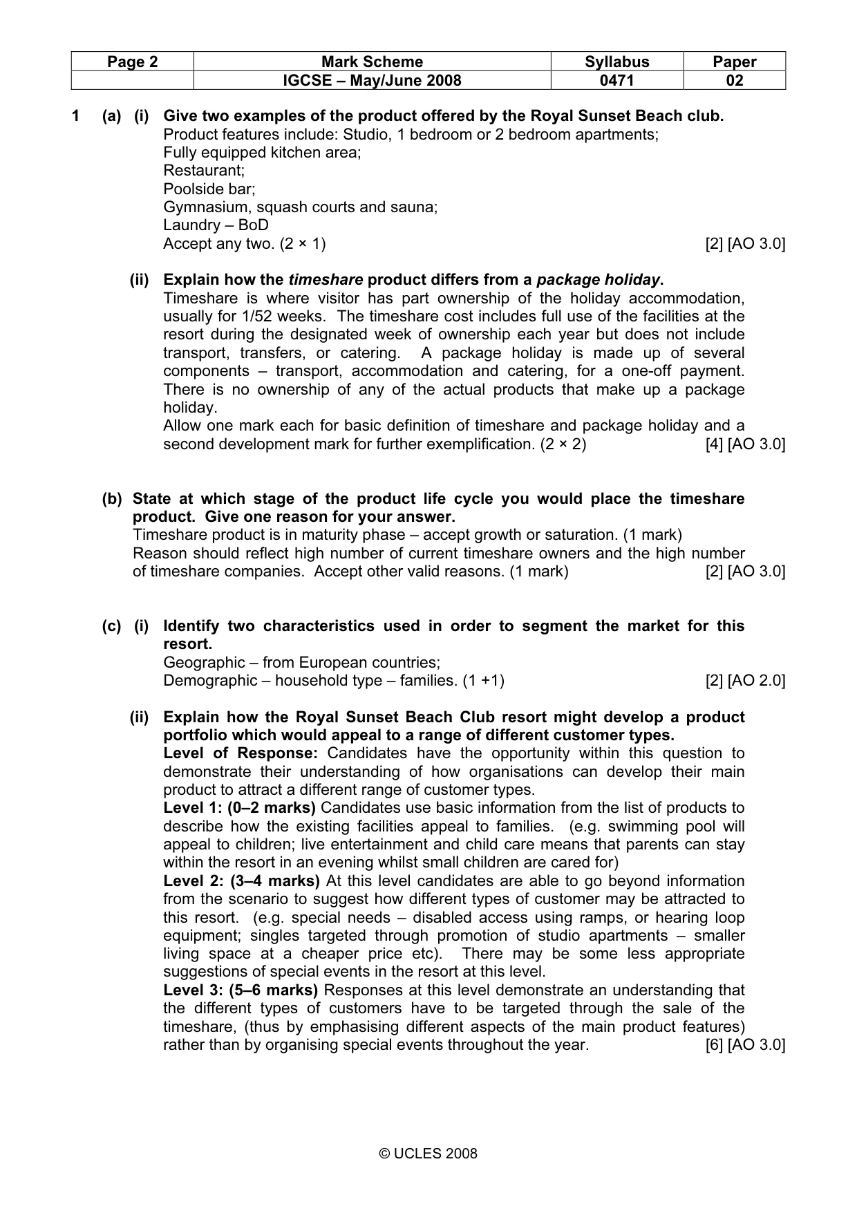 Mark scheme, page 2 of 7