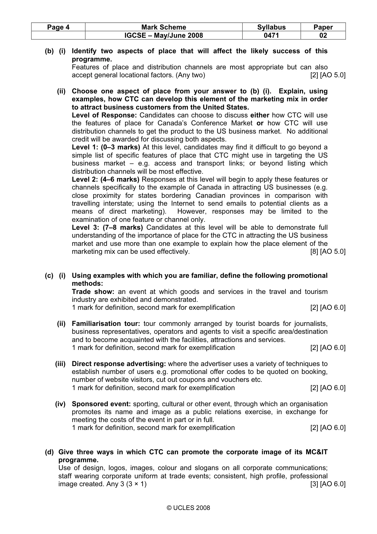 Mark scheme, page 4 of 7