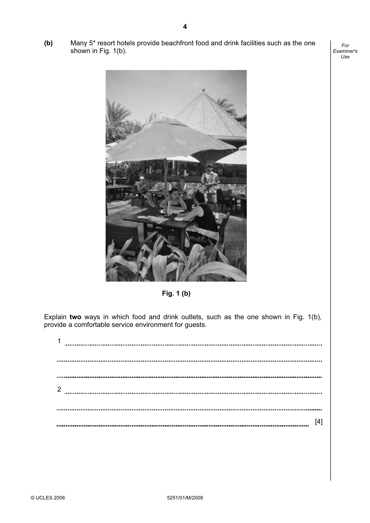 Cambridge IGCSE Travel and Tourism 0471 2008 May/June Paper 1 · Variant 1 question paper, page 4 of 20