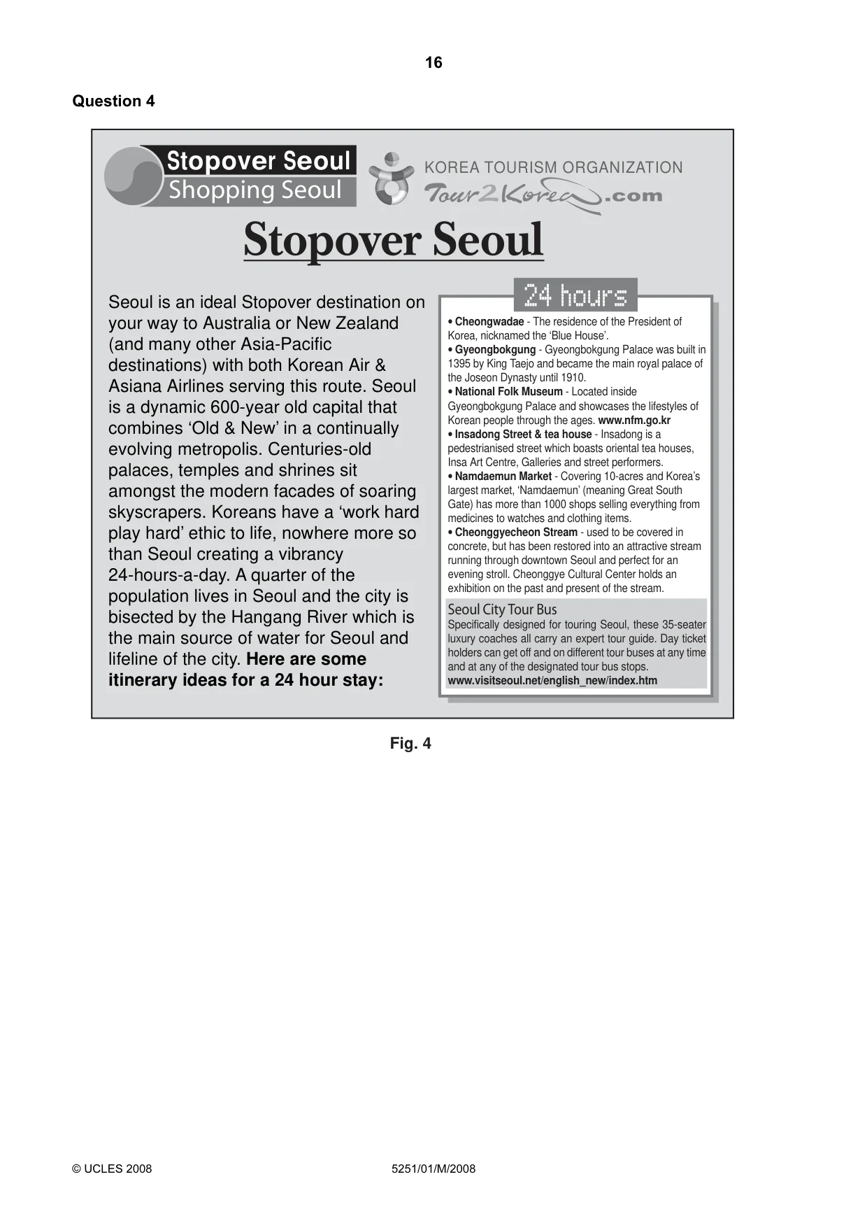 Cambridge IGCSE Travel and Tourism 0471 2008 May/June Paper 1 · Variant 1 question paper, page 16 of 20
