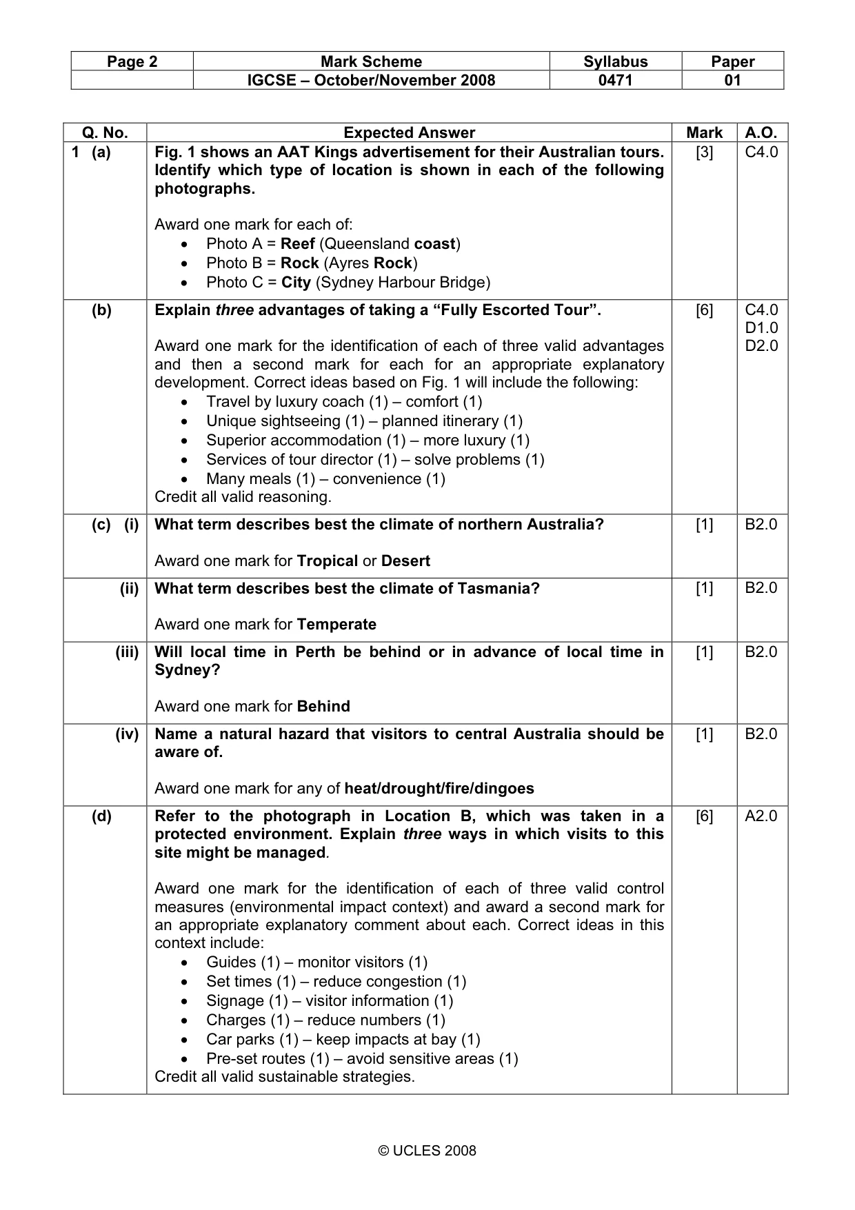 Mark scheme, page 2 of 8