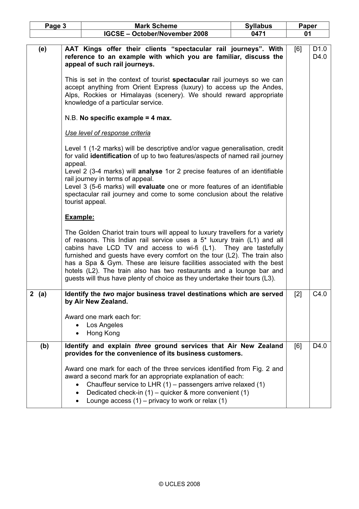 Mark scheme, page 3 of 8