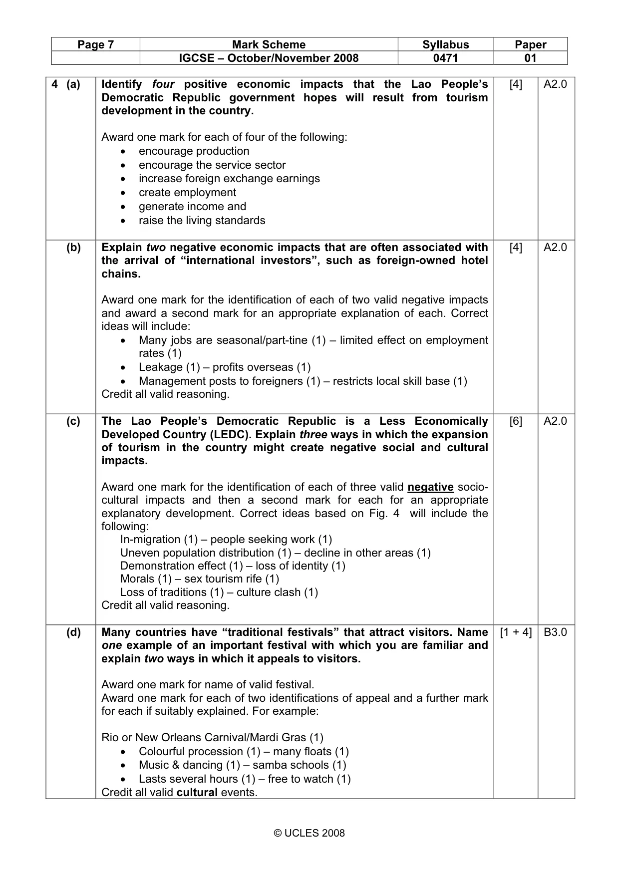 Mark scheme, page 7 of 8