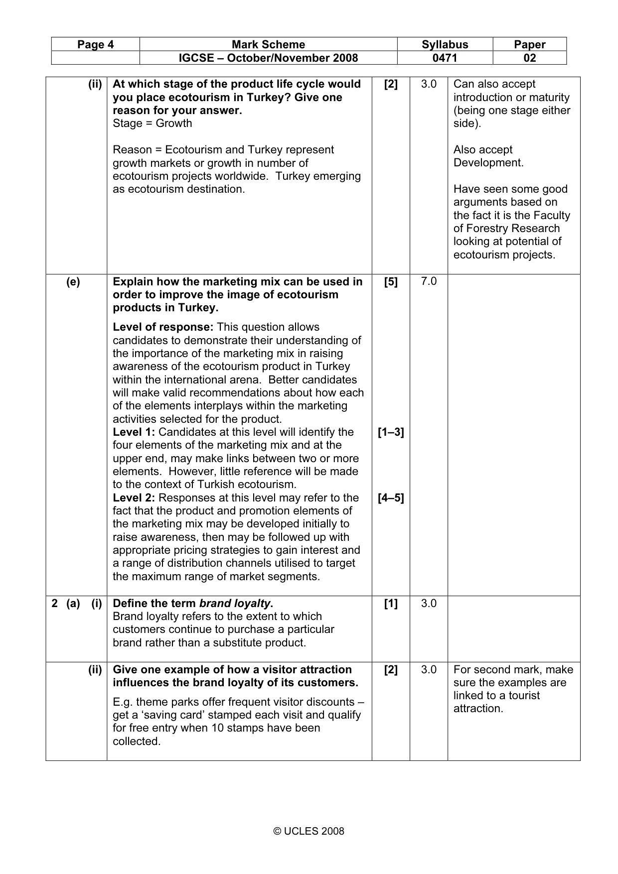 Mark scheme, page 4 of 10