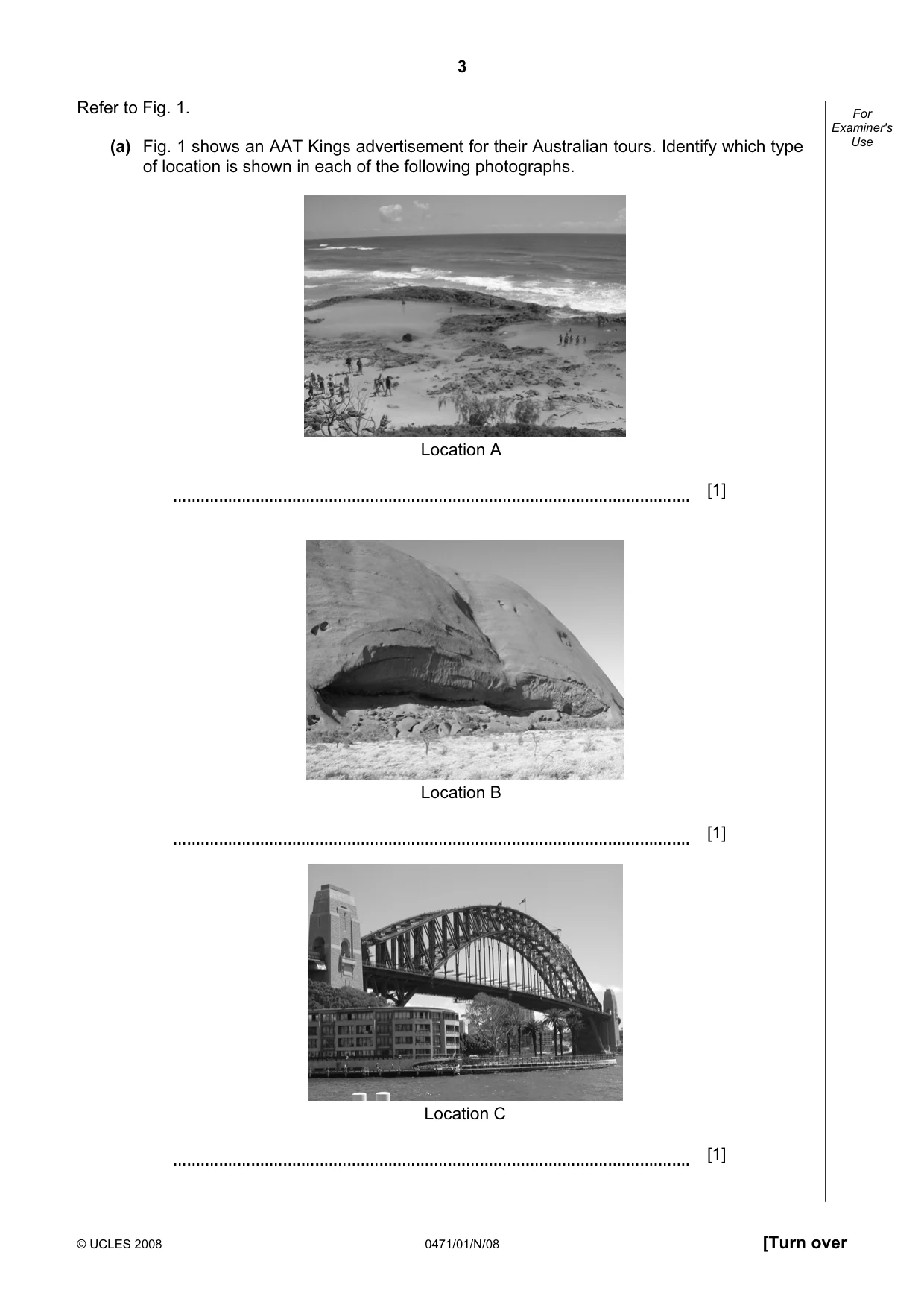 Cambridge IGCSE Travel and Tourism 0471 2008 Oct/Nov Paper 1 · Variant 1 question paper, page 3 of 16