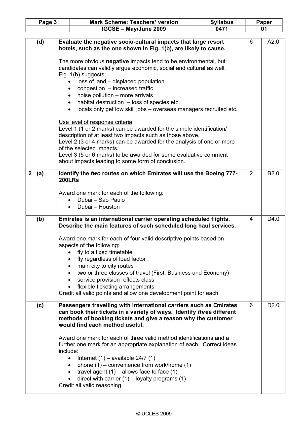 Mark scheme, page 3 of 8