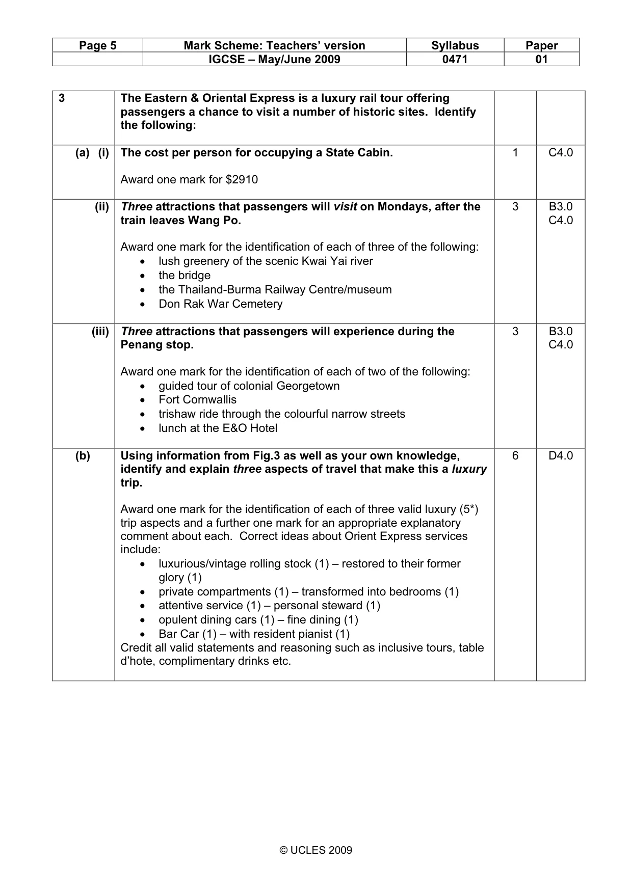 Mark scheme, page 5 of 8