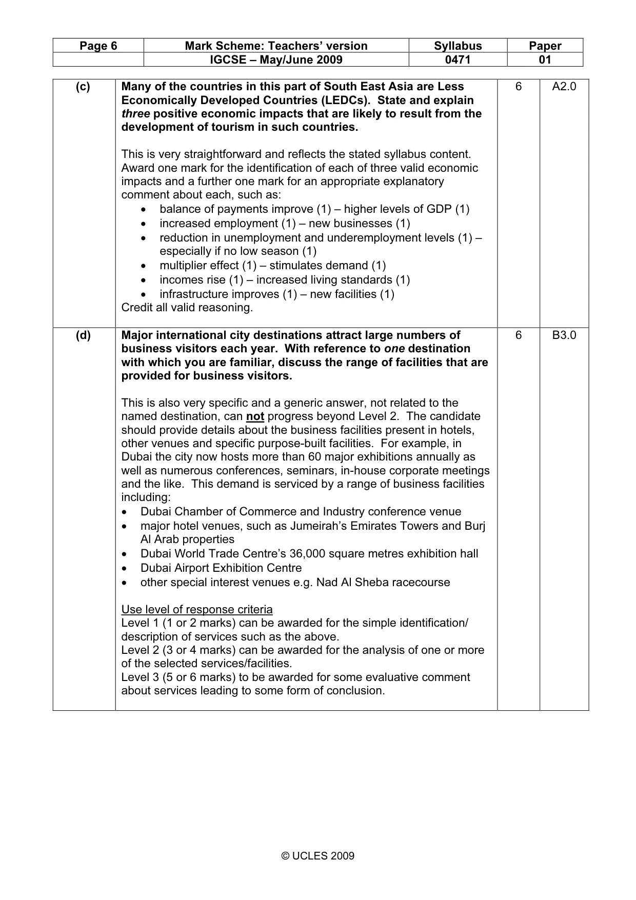 Mark scheme, page 6 of 8