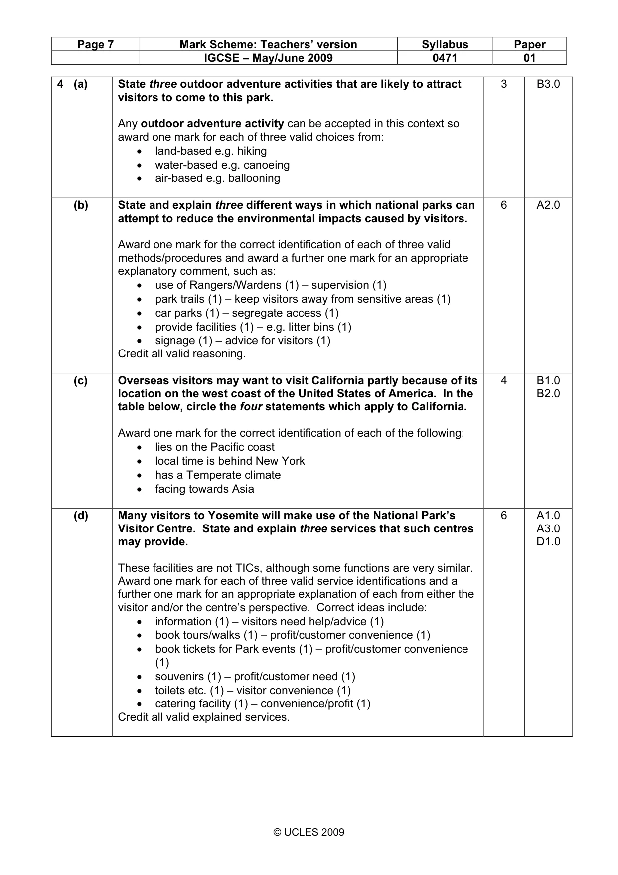 Mark scheme, page 7 of 8