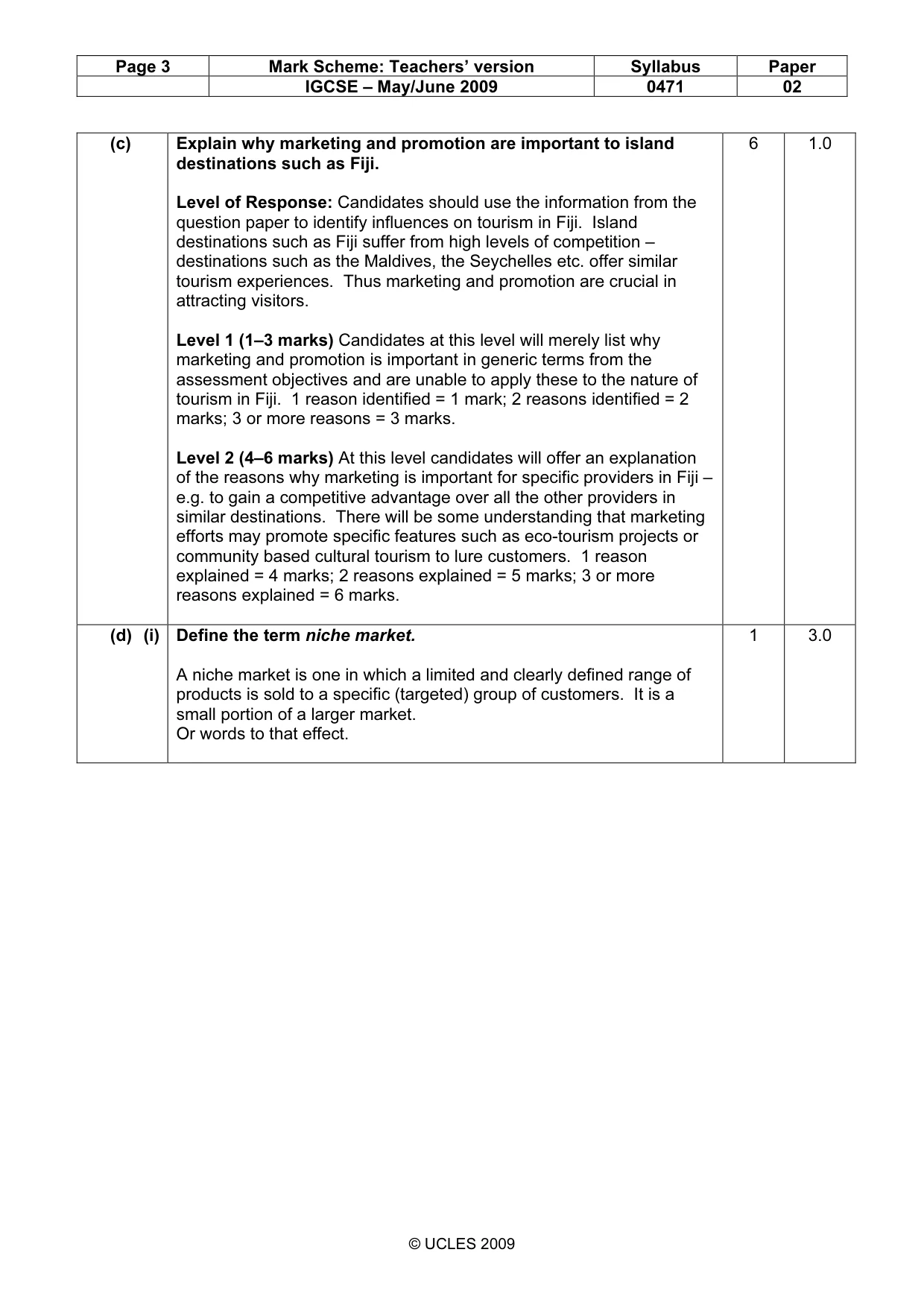 Mark scheme, page 3 of 10