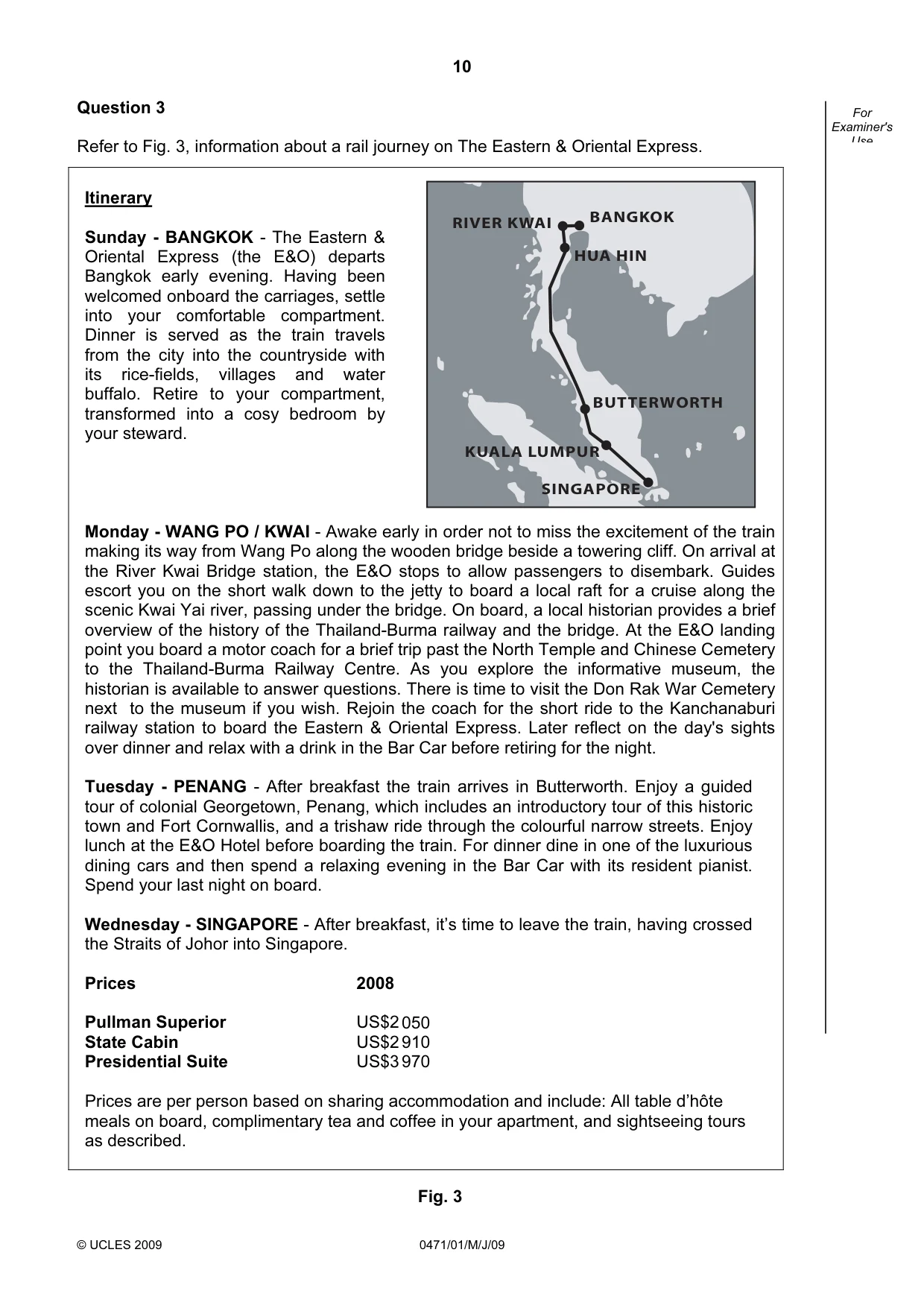 Cambridge IGCSE Travel and Tourism 0471 2009 May/June Paper 1 · Variant 1 question paper, page 10 of 16