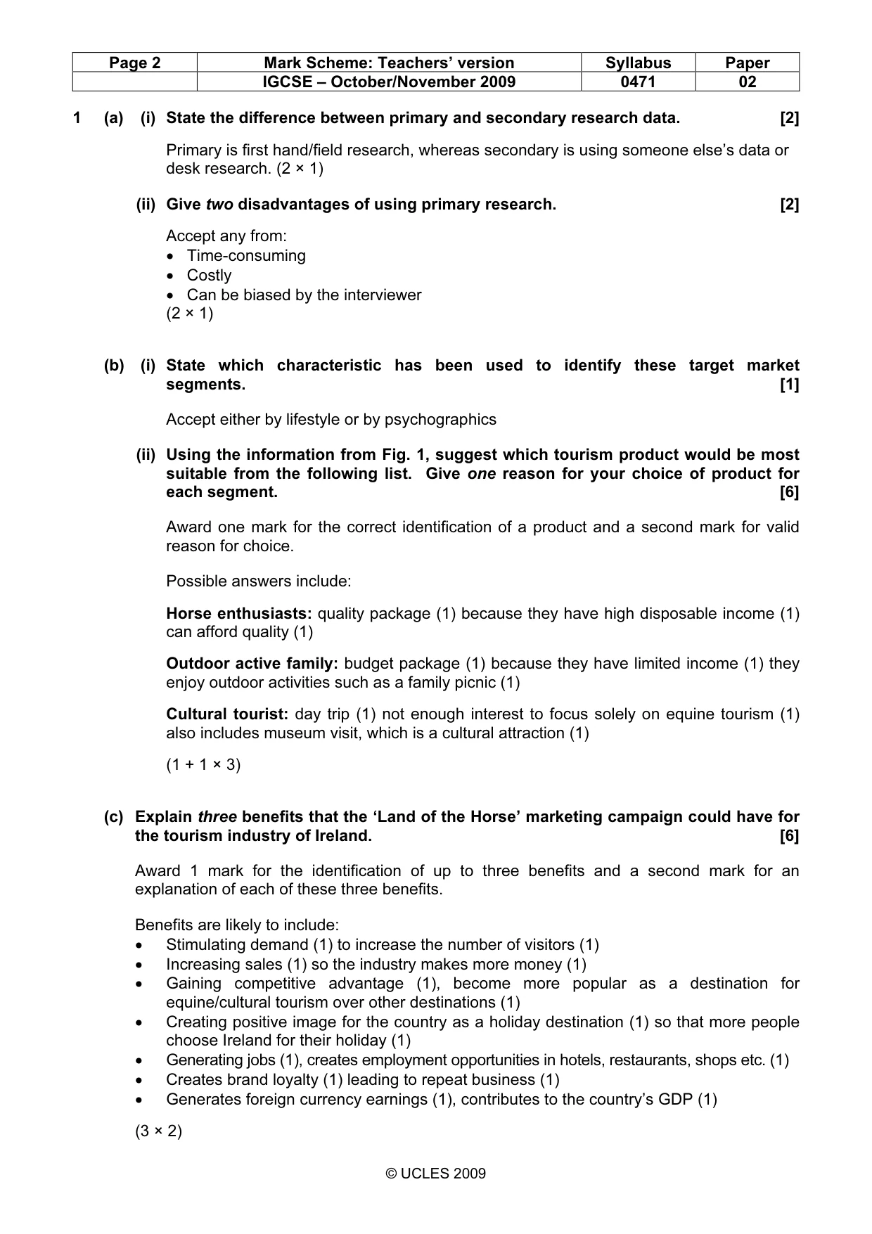 Mark scheme, page 2 of 8