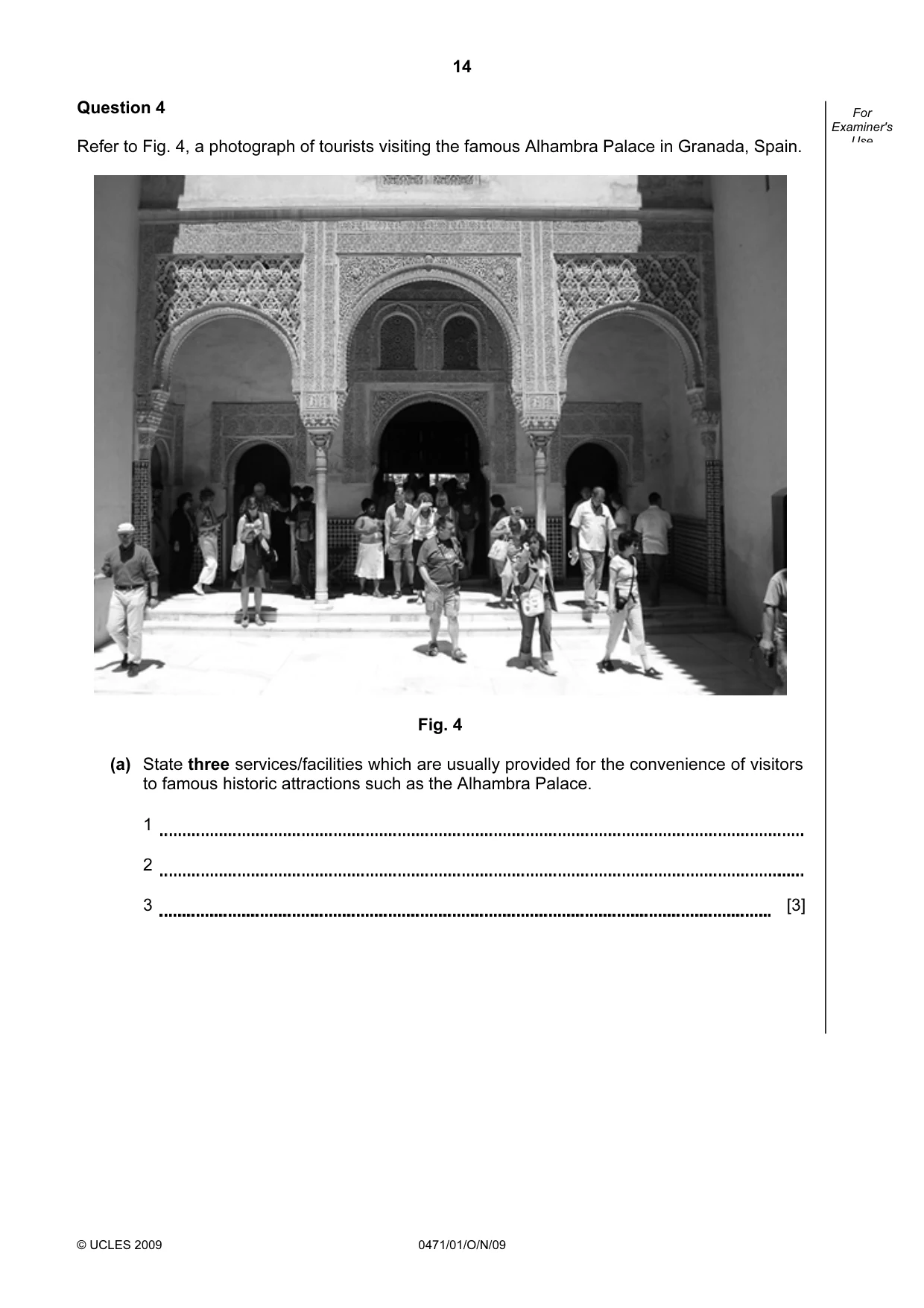 Cambridge IGCSE Travel and Tourism 0471 2009 Oct/Nov Paper 1 · Variant 1 question paper, page 14 of 16
