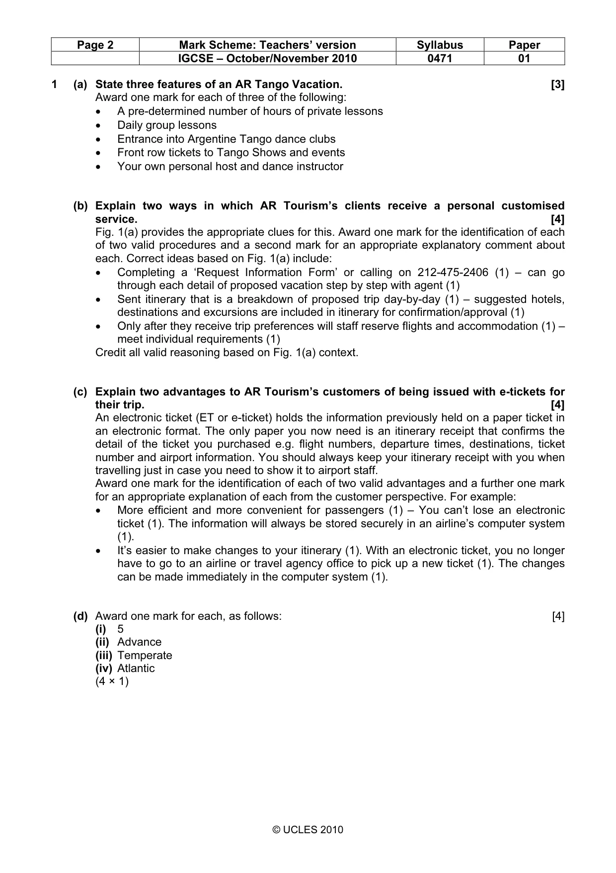 Mark scheme, page 2 of 9