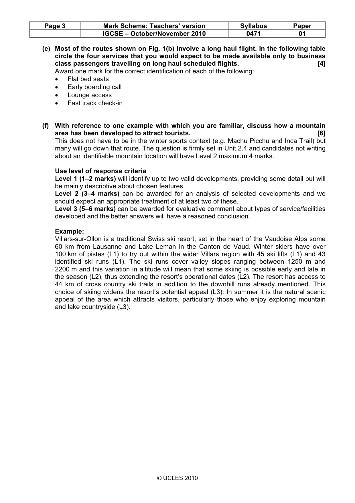 Mark scheme, page 3 of 9