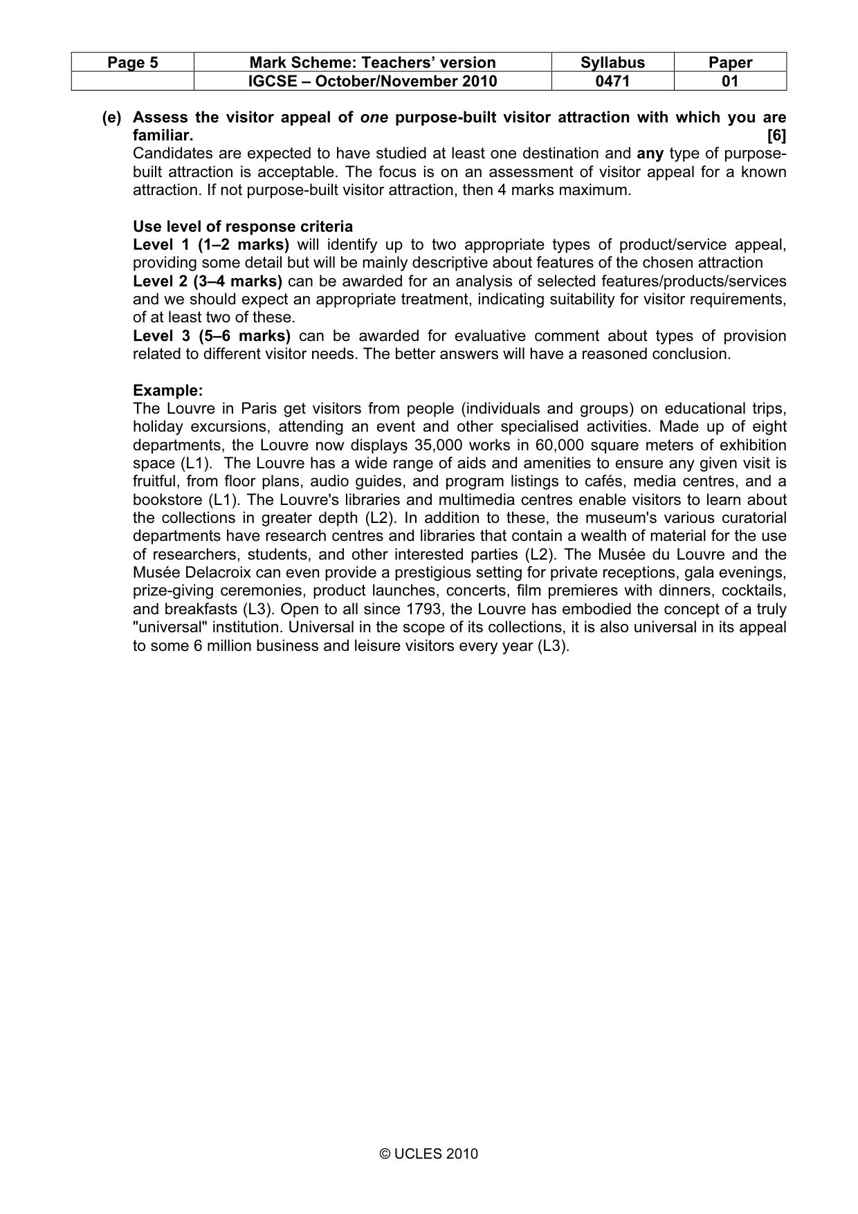 Mark scheme, page 5 of 9