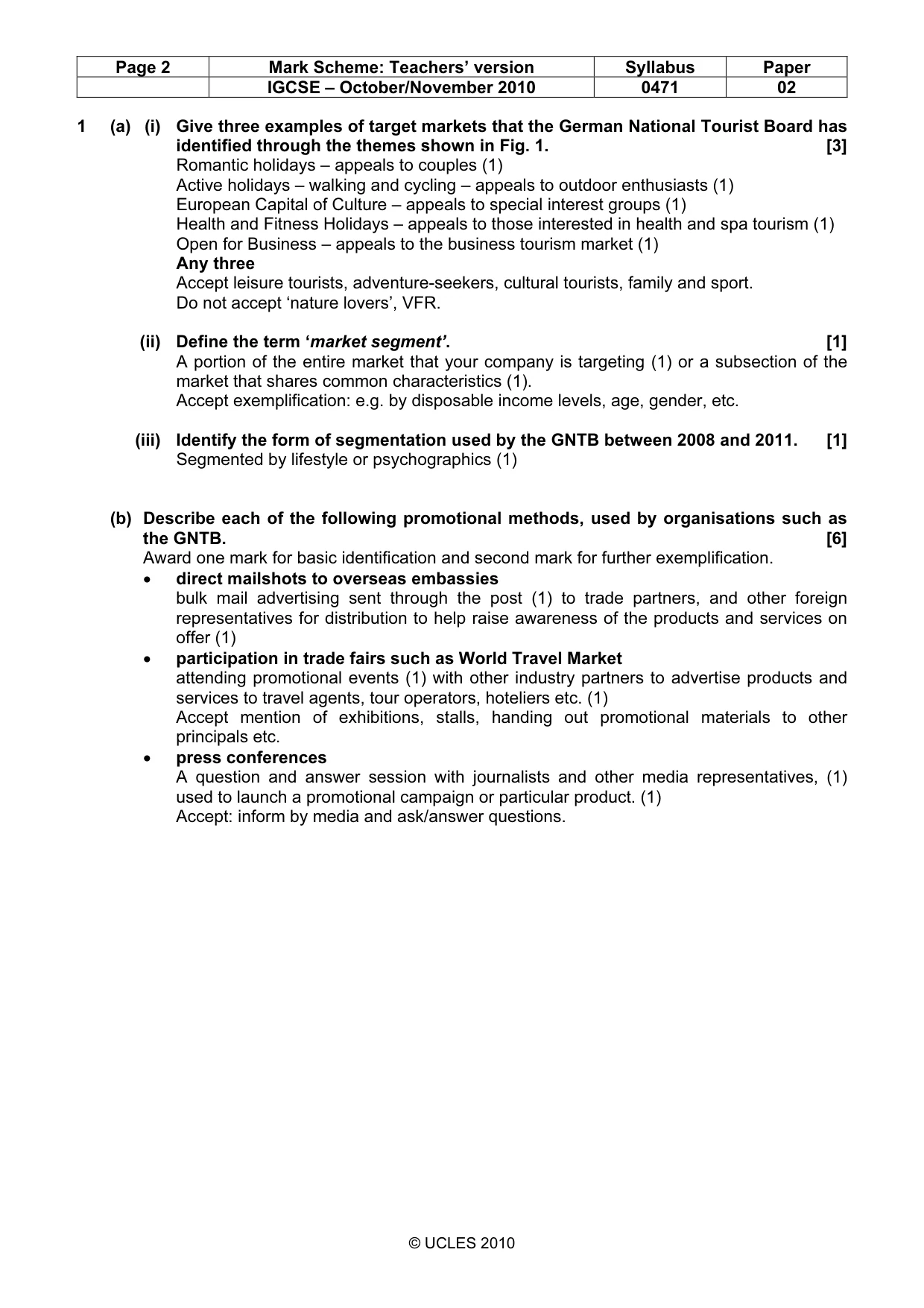 Mark scheme, page 2 of 8