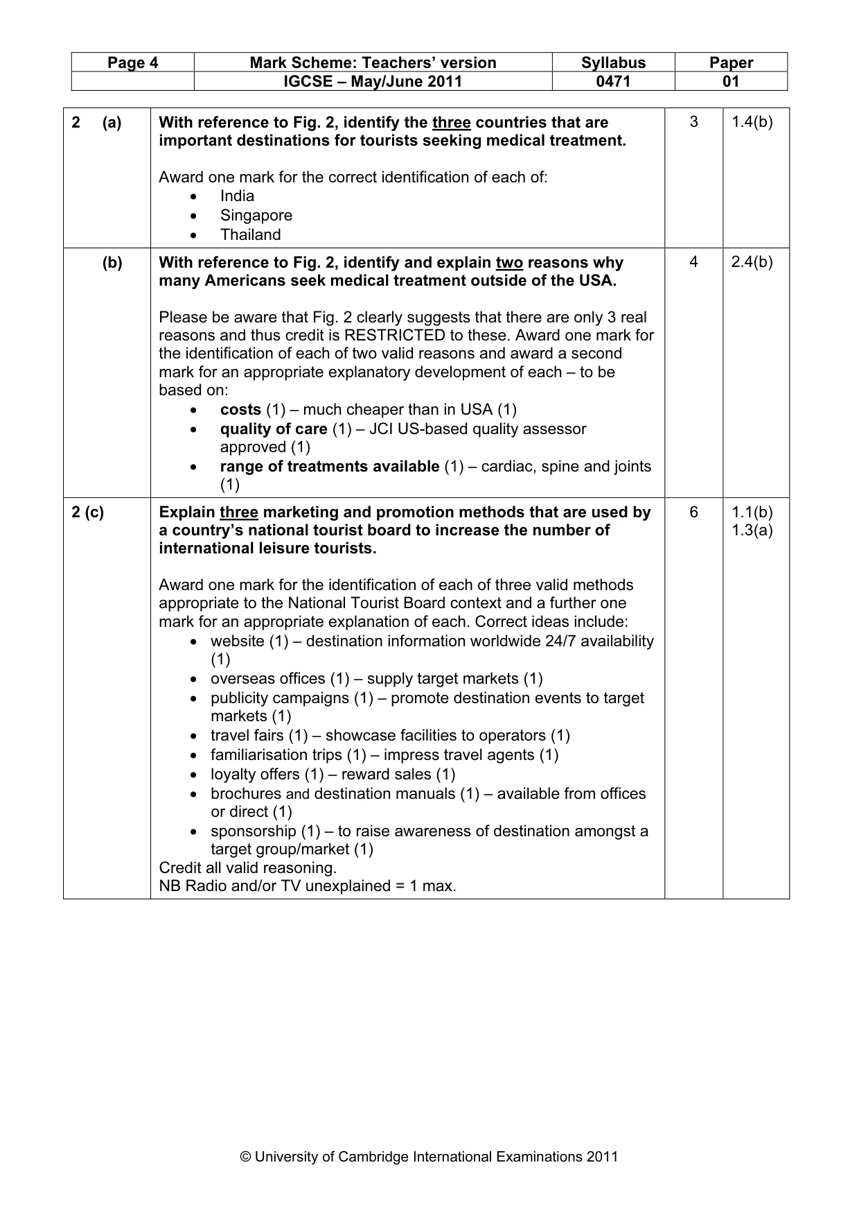 Mark scheme, page 4 of 11