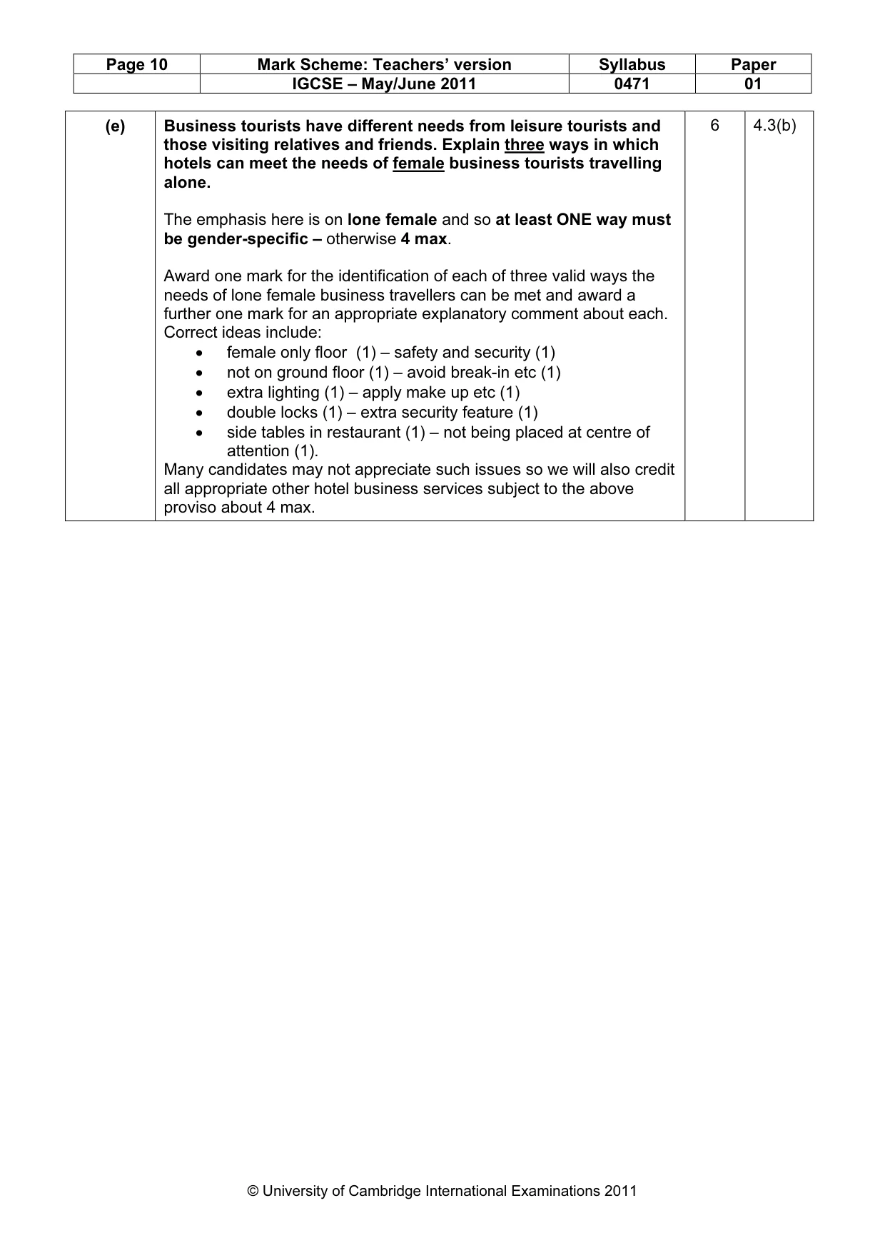 Mark scheme, page 10 of 11