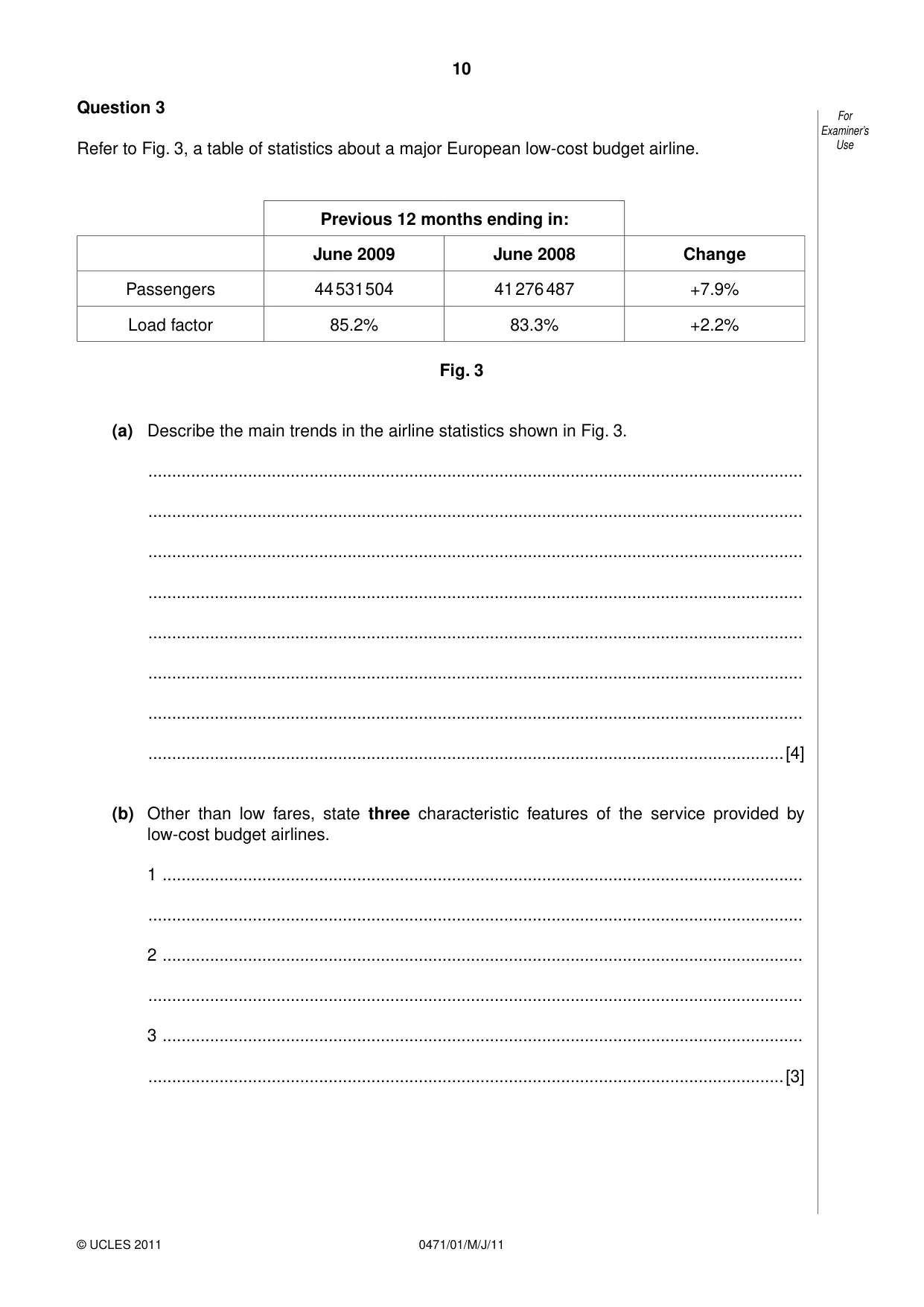 Cambridge IGCSE Travel and Tourism 0471 2011 May/June Paper 1 · Variant 1 question paper, page 10 of 16