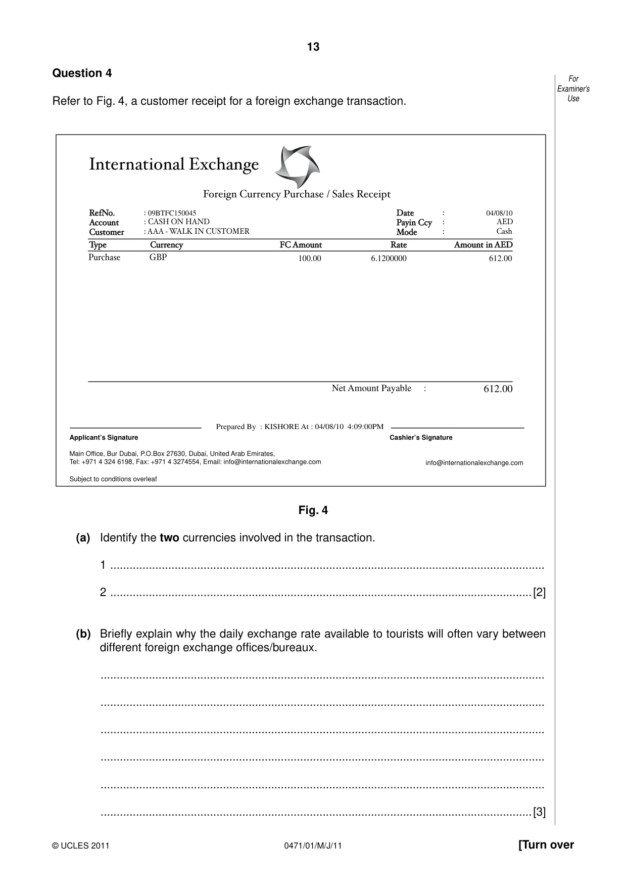 Cambridge IGCSE Travel and Tourism 0471 2011 May/June Paper 1 · Variant 1 question paper, page 13 of 16