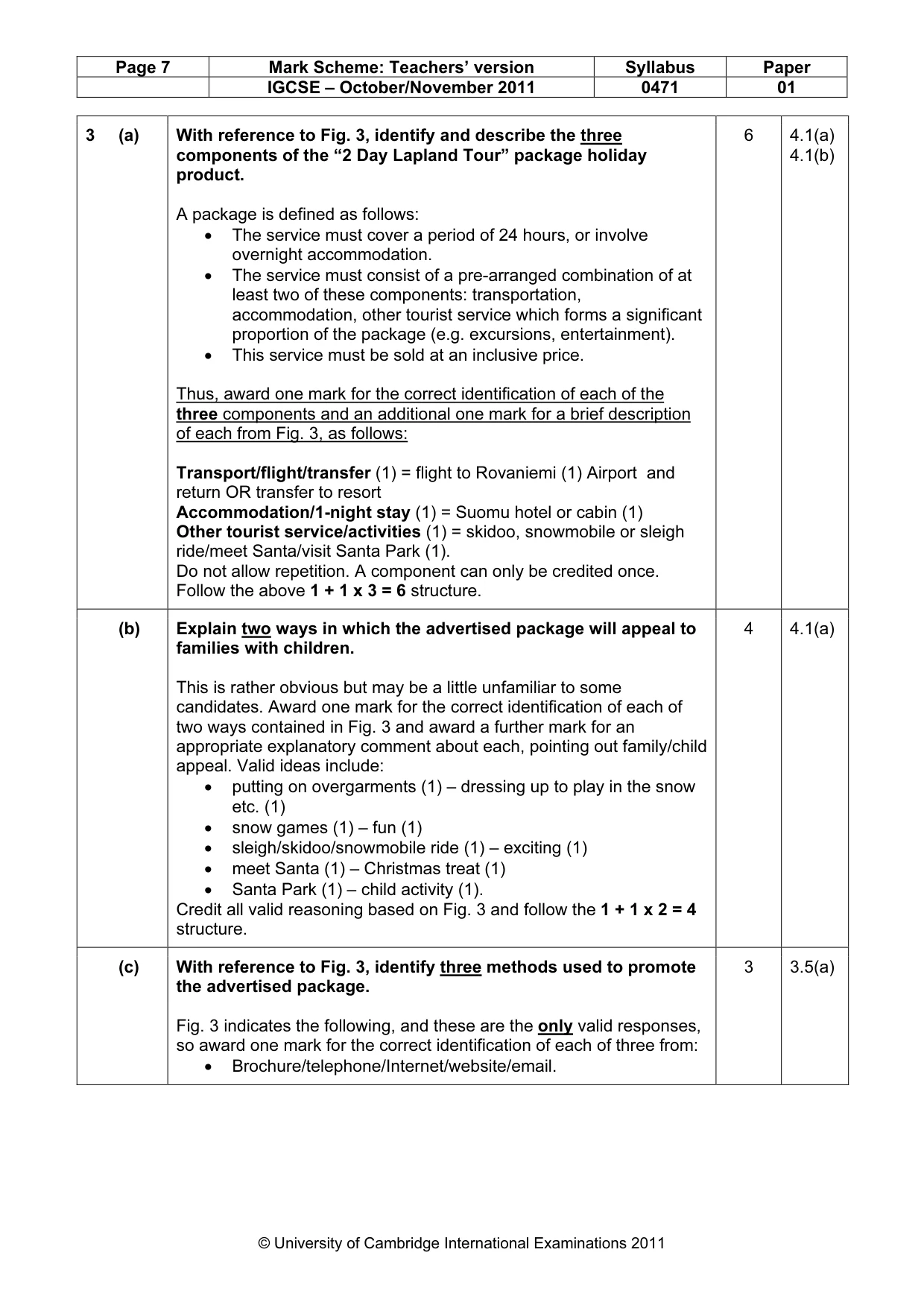Mark scheme, page 7 of 12