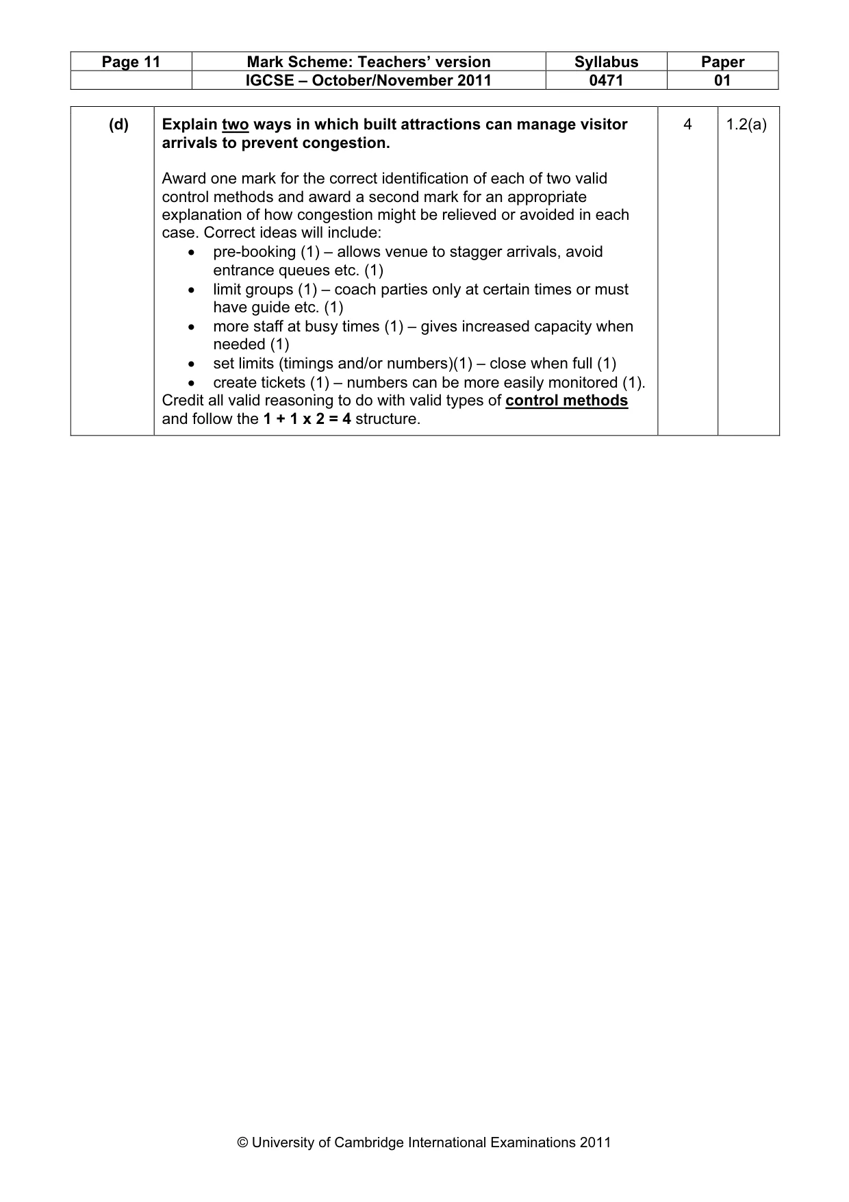 Mark scheme, page 11 of 12